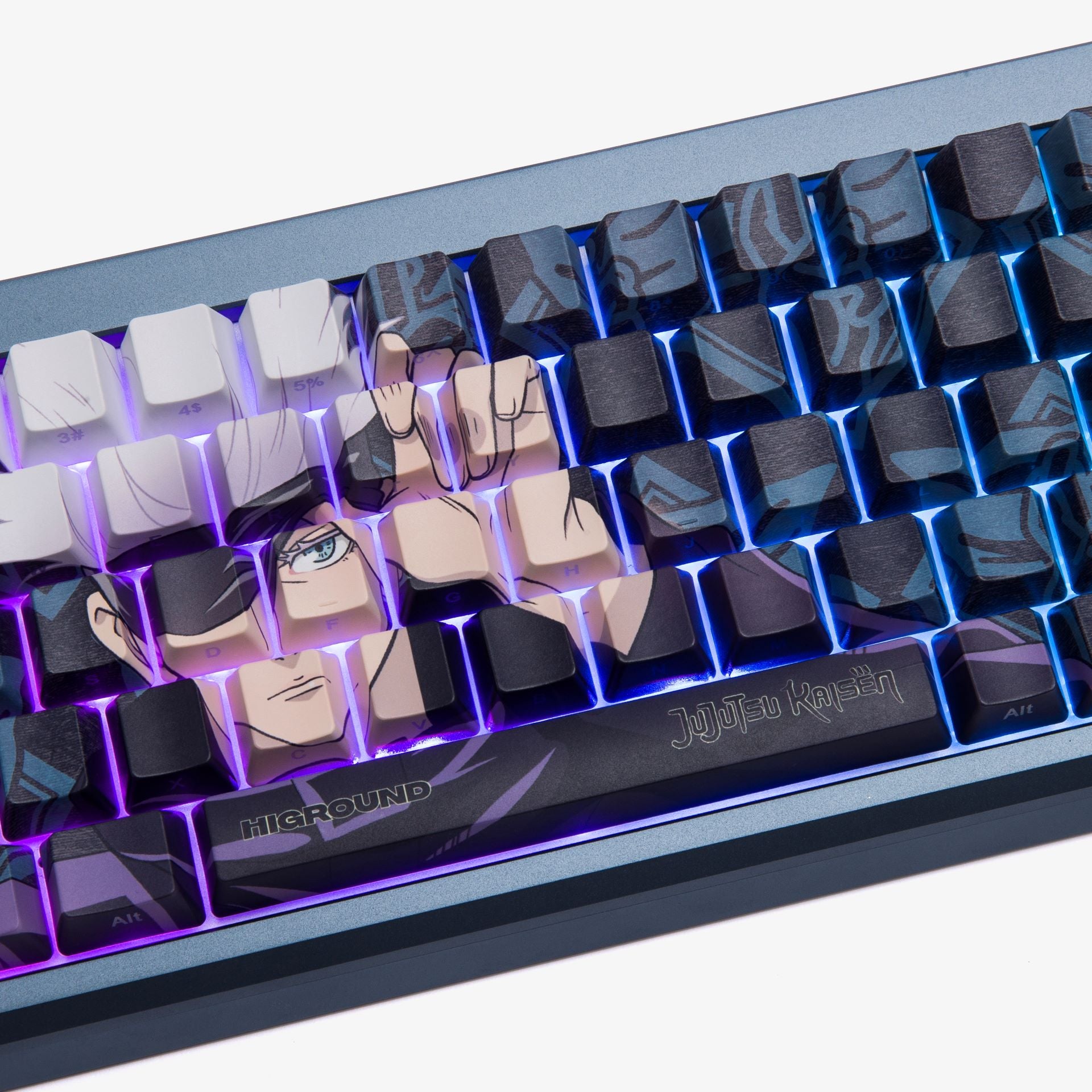 JJK x HG Summit 65 Mechanical Keyboard - Custom Gojo Satoru Theme RGB Gaming Keyboard for PC/Mac - Perfect for Anime Fans, Esports & Office Work