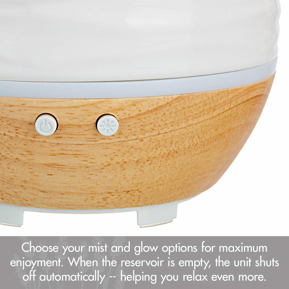 Ellia Ascend Ultrasonic Aroma Diffuser - Premium Ceramic & Wood Essential Oil Diffuser with Natural Aroma, Humidifier, Night Light | 6-Hour Runtime & Essential Oil Starter Kit | Perfect for Home, Office, Yoga & Spa Relaxation