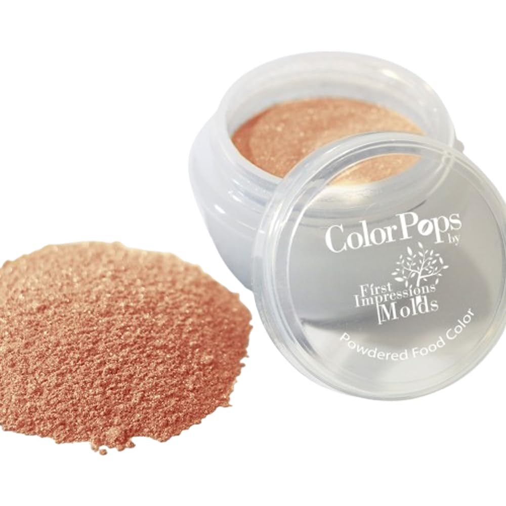 First Impressions Molds ColorPops Edible Pearlescent Luster Dust - Food Coloring Powder for Baking & Cake Decorating | Chocolate, Candy, Cookies, Gum Paste | Brown Shades (10g Jar) | Made in USA | Perfect for Wedding Cakes, Birthday Desserts & DIY Candy Making