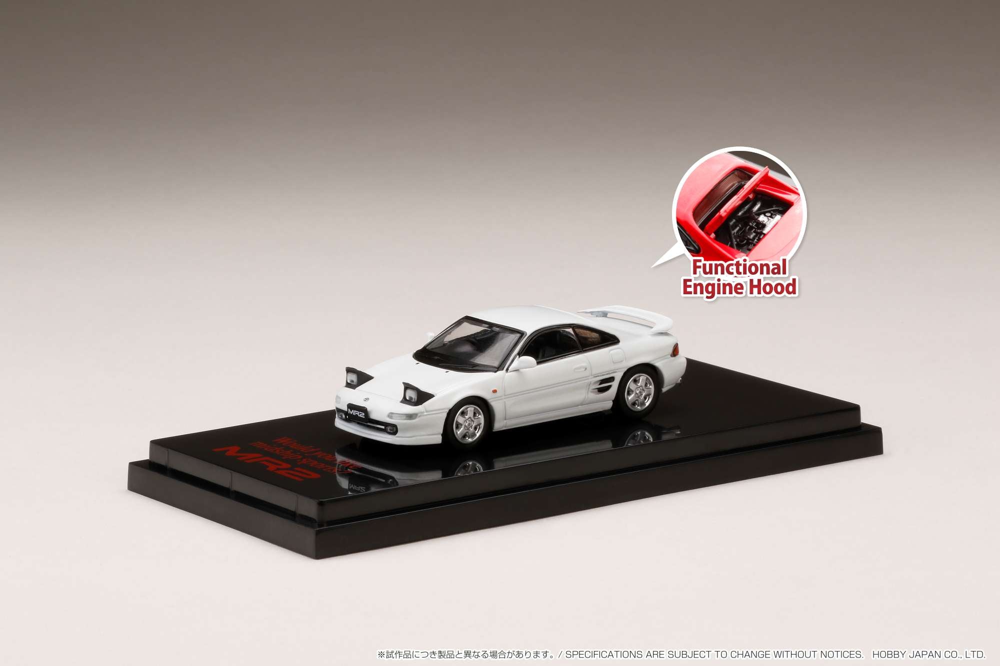 1:64 Scale Toyota MR2 (SW20) GT S 1996 Diecast Model Car - Super White II with Open Headlights | Collectible Hobby Japan Miniature for Display, Racing Enthusiasts & Car Model Collections