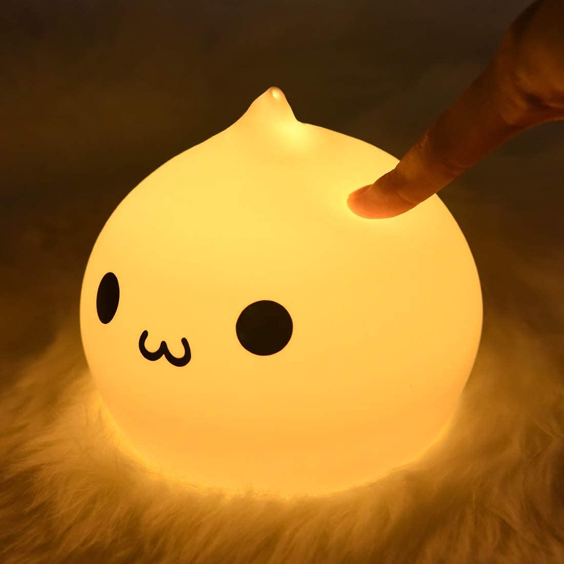 OPDOS Night Light for Kids - 7-Color Changing Silicone Dumpling Lamp, Battery Powered Cute Nursery Nightlight for Baby & Teen Bedrooms | Perfect Birthday Gift for Boys & Girls | Bedside, Nursery, Kids Room Decor
