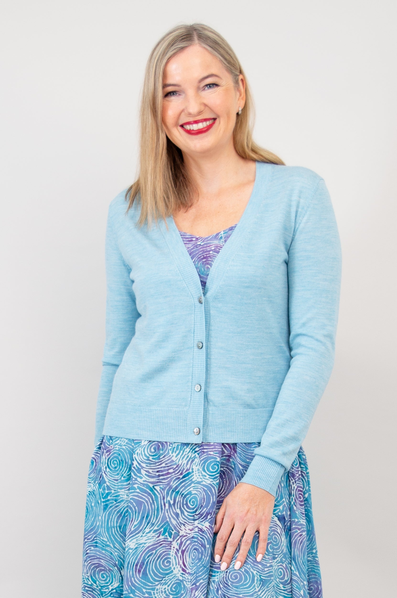 Camila Cardigan - Soft Beryl Green Merino Wool Sweater for Women | Cozy Fall & Winter Layering, Office & Casual Outfits