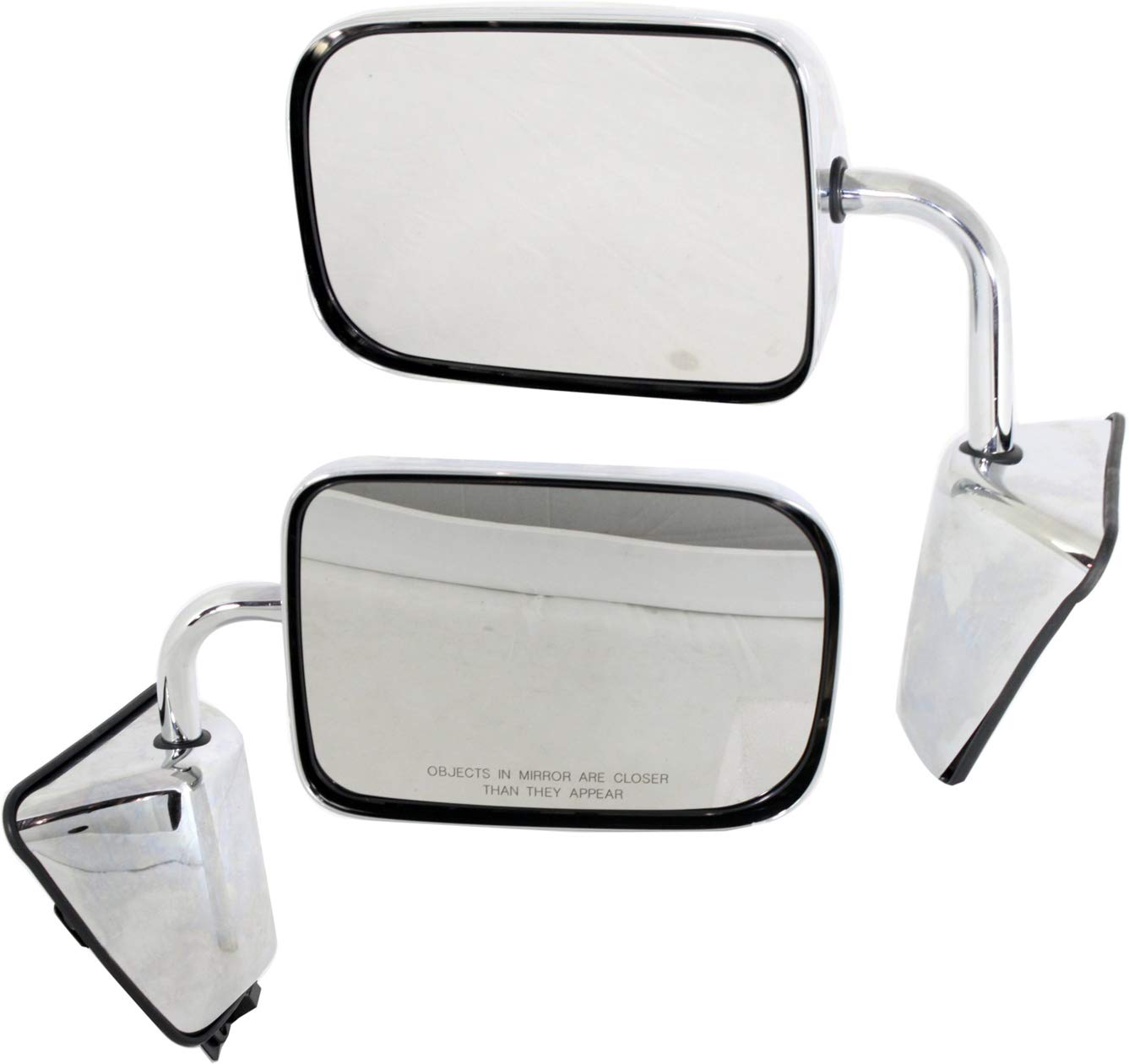 Kool Vue Manual Adjust Side Mirrors for Dodge W250 D250 D150 D350 W350 W150 Ramcharger 1988-1993 - Chrome Driver & Passenger Replacement - Perfect for Off-Roading & Truck Restoration Projects