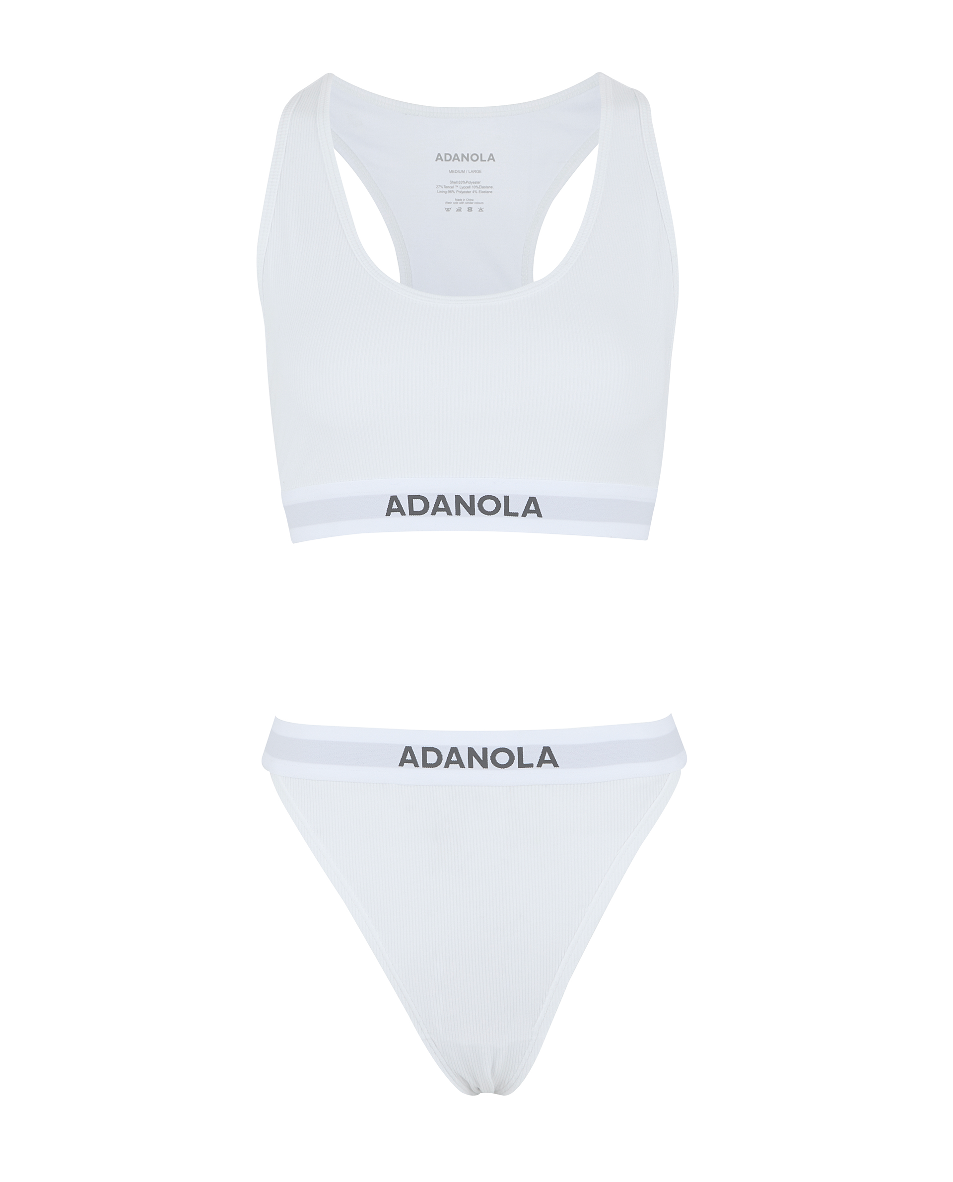 Branded Ribbed Thong for Women - Soft & Comfortable White Underwear - Perfect for Everyday Wear, Lingerie & Intimate Occasions