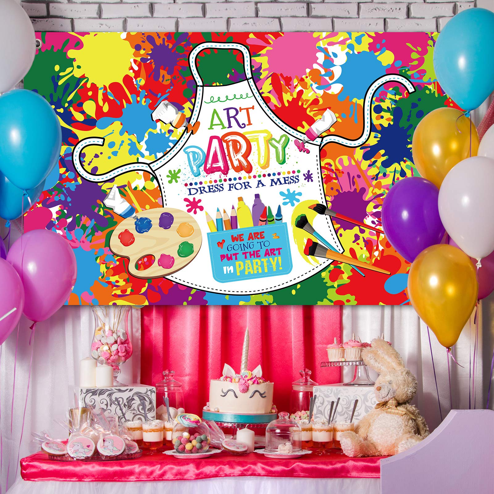Artist Theme Party Backdrop Decorations - Art Paint Birthday Banner & Wall Photography Background for Painting Parties, Photo Booths & Creative Events