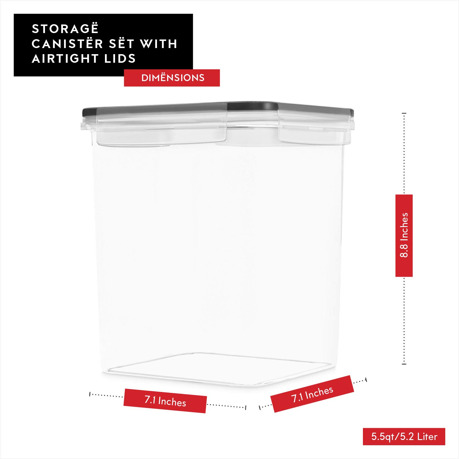 DWËLLZA KITCHEN 2-Piece Extra Large Airtight Food Storage Containers (175 oz) - Flour & Sugar Canisters with Marker & Labels for Pantry Organization | Bulk Kitchen Storage for Baking, Meal Prep & Home Organization