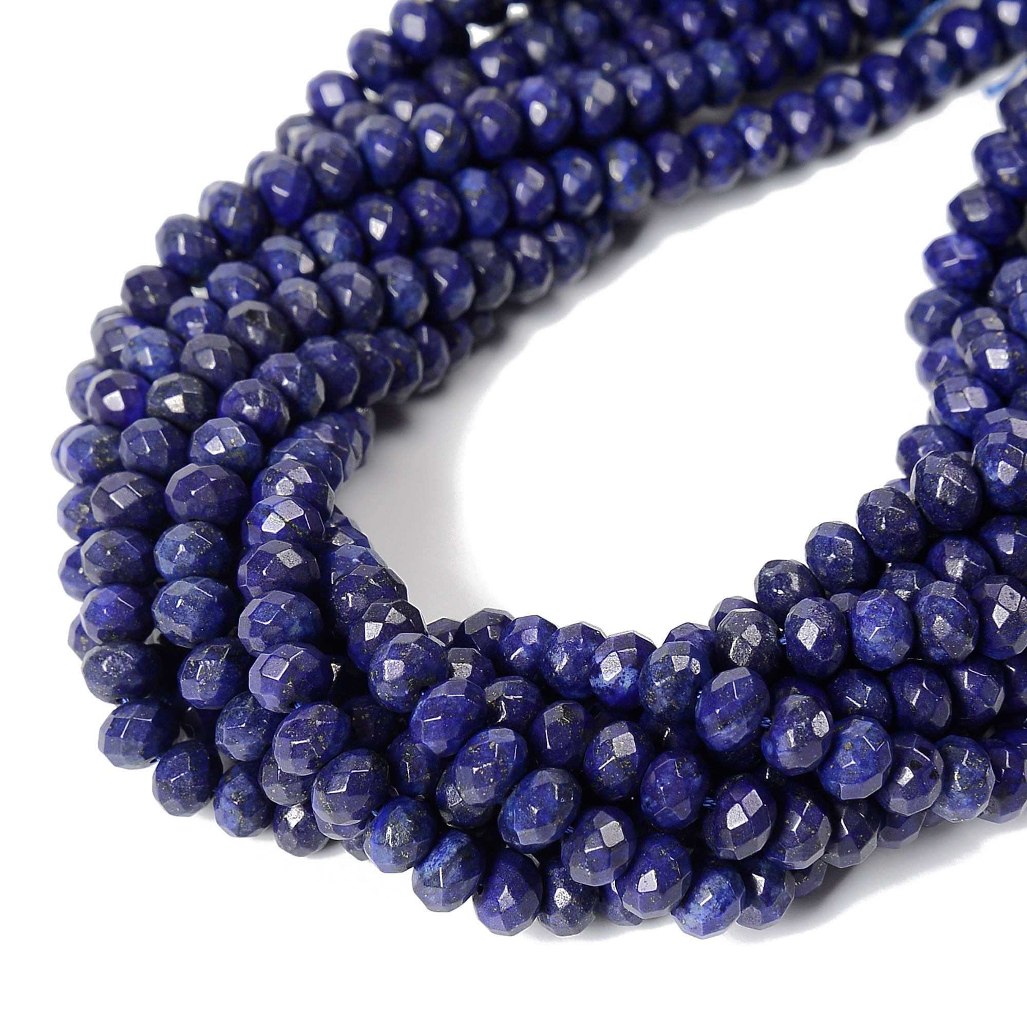 Natural Lapis Lazuli Faceted Rondelle Beads 5x8mm - 15.5 Inch Strand for Jewelry Making, DIY Bracelets & Necklaces - Healing Stone Beads for Meditation & Spiritual Crafts