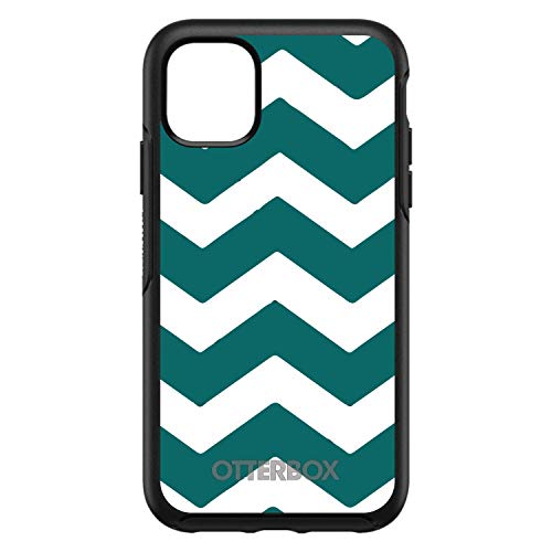 Teal White Chevron Stripes On Black Case