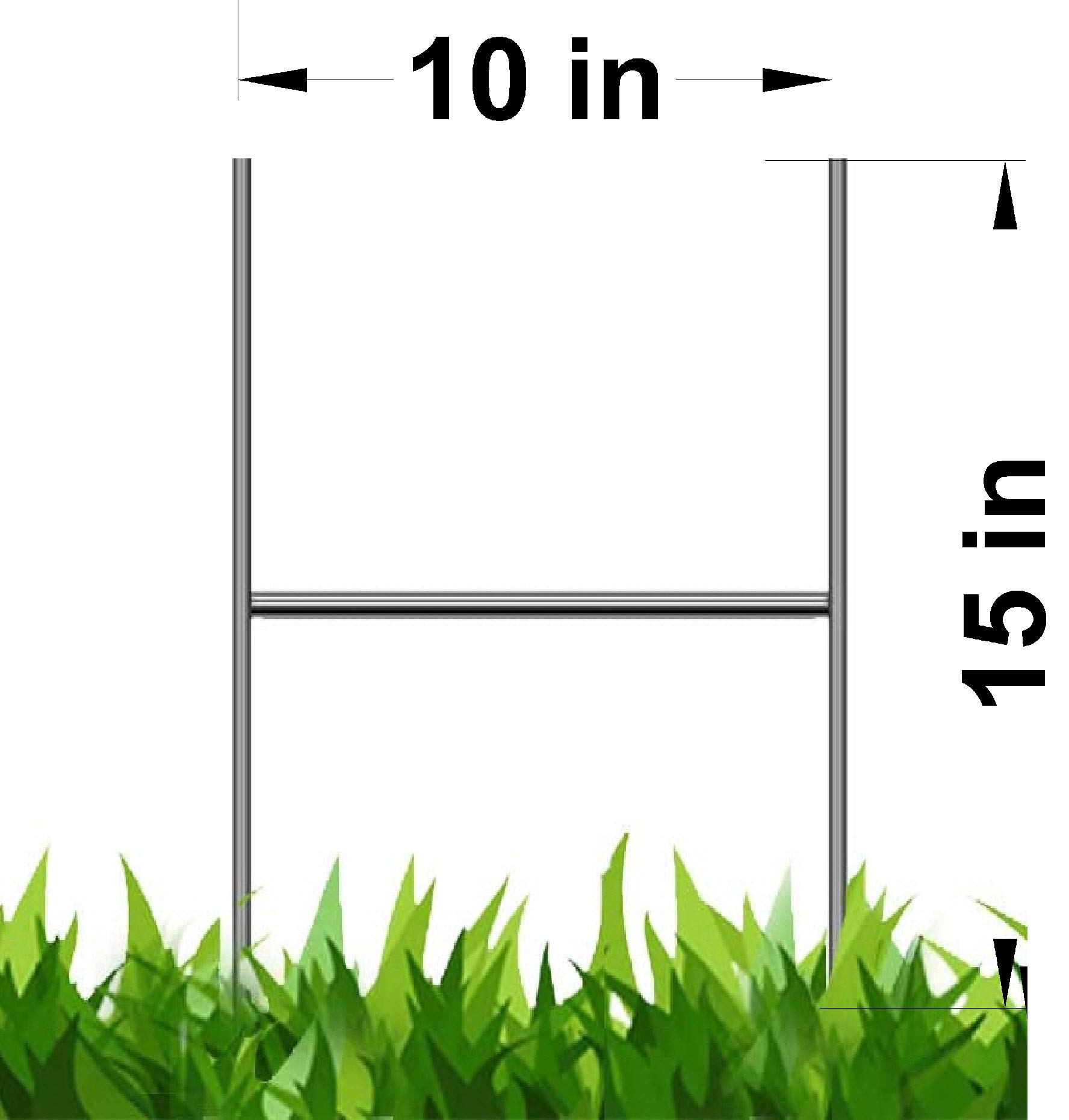 THE VIP 200 Pack 15'' H-Frame Metal Sign Stakes - 15'' Tall x 10'' Wide Heavy Duty Corrugated Sign Holders for Yard, Construction & Event Signage - Same Day Shipping (200Stake15'')