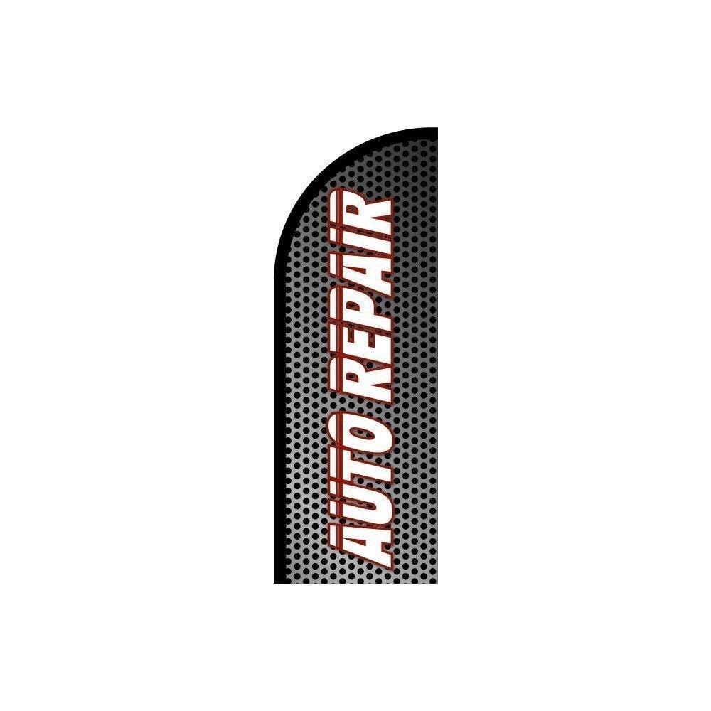 Auto Repair Sign Feather Flag - 11.5ft Swooper Advertising Banner for Car Shops & Mechanic Businesses | Durable Pre-Printed Flutter Flag for Outdoor Promotion, Grand Openings & Auto Service Marketing