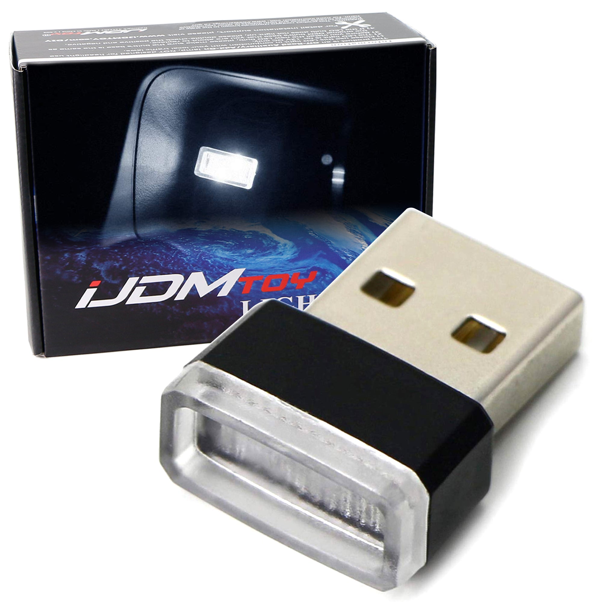 Xenon White USB Plug-In Miniature LED Car Interior Ambient Lighting Kit - Enhance Your Vehicle's Atmosphere for Night Driving & Custom Styling