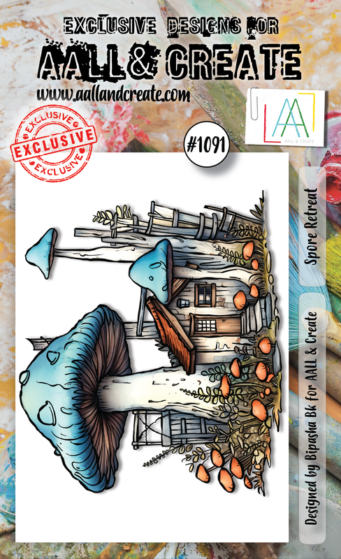 AALL and Create #1091 A6 Stamp Set - Spore Retreat for Card Making, Scrapbooking & DIY Crafts - Perfect for Handmade Greetings, Journals & Art Projects