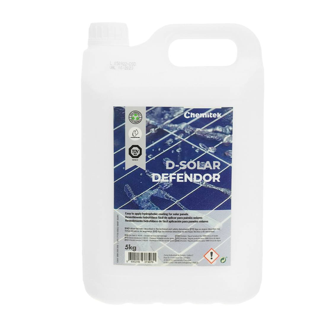 Chemitek D Solar Defendor - High-Performance Solar Panel Protective Coating for Enhanced Durability & Efficiency | Ideal for Residential, Commercial & Industrial Solar Systems