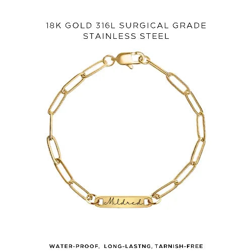 Personalized Engraved Paperclip Bracelet - Custom Name Jewelry Gift for Women - $35.00 - Perfect for Birthdays, Anniversaries & Special Occasions