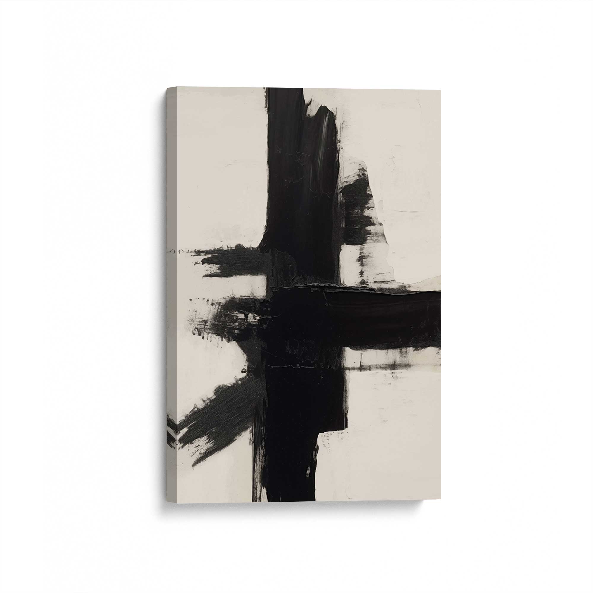 Contrast in Silence - Premium Canvas Wall Art Print for Home & Office Decor | Modern Abstract Painting for Living Room, Bedroom, or Workspace