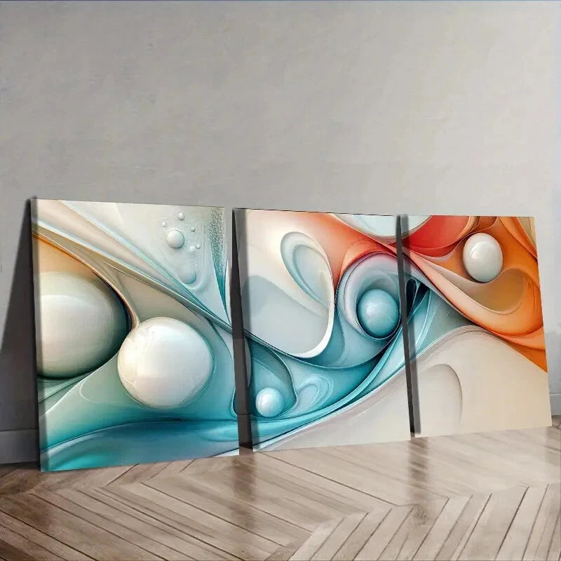 3-Piece Colorful Spheres Wall Art Set - Framed Canvas Prints 40x60cm | High Quality Australian Made | Ready to Hang | Perfect for Living Room, Bedroom & Office Decor