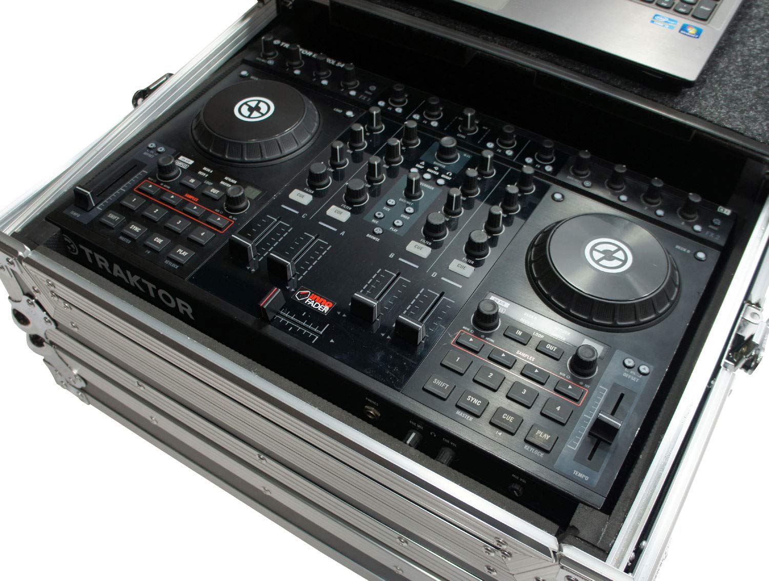 Harmony HCTKS4LT Flight Glide Laptop Stand & Custom Case - Compatible with American Audio VMS4 DJ Controller - Perfect for DJs, Music Producers & Live Performances