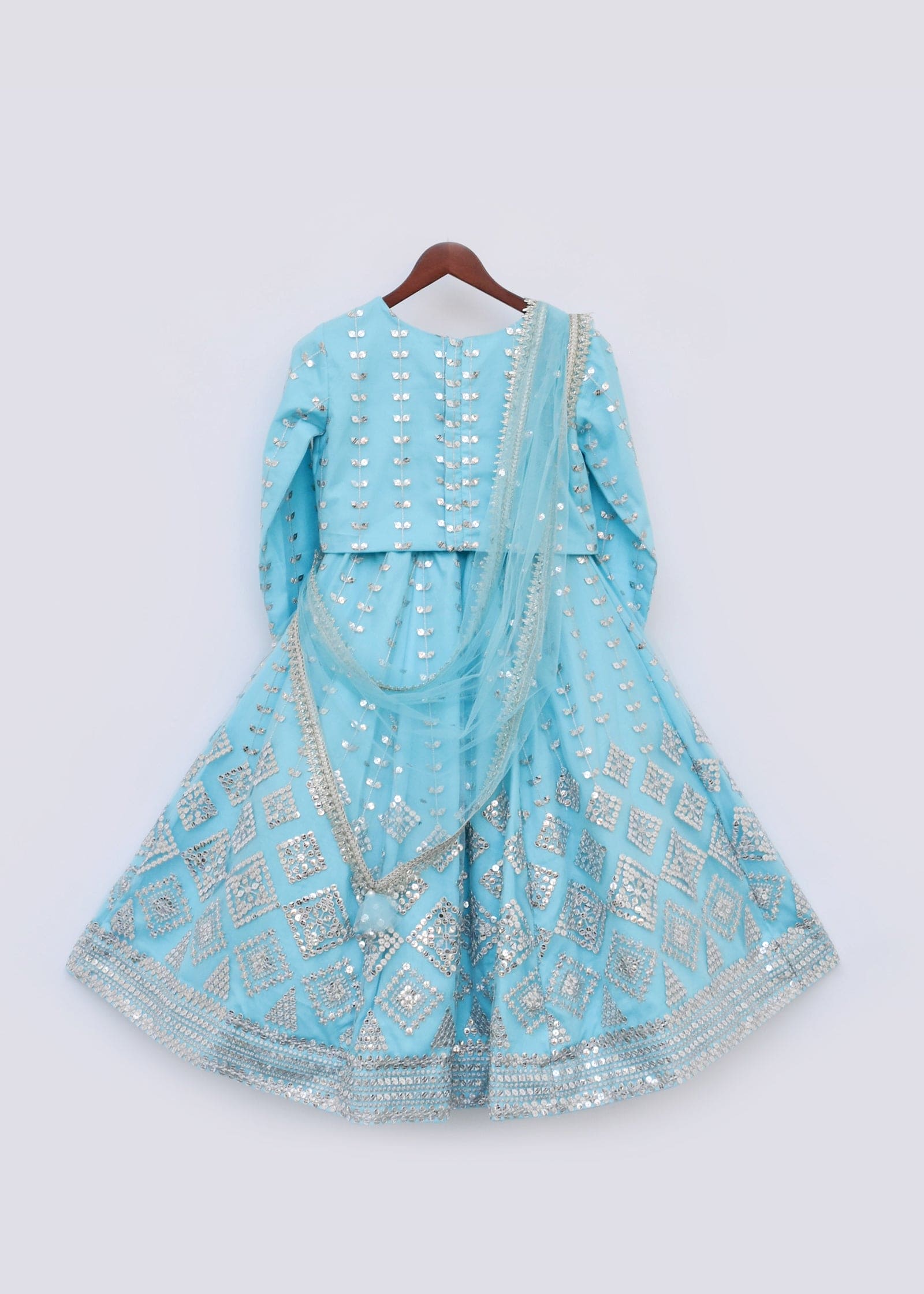 Pre Order: Blue Embroidery Lehenga Choli Set - Traditional Indian Bridal Wear for Weddings & Festivals