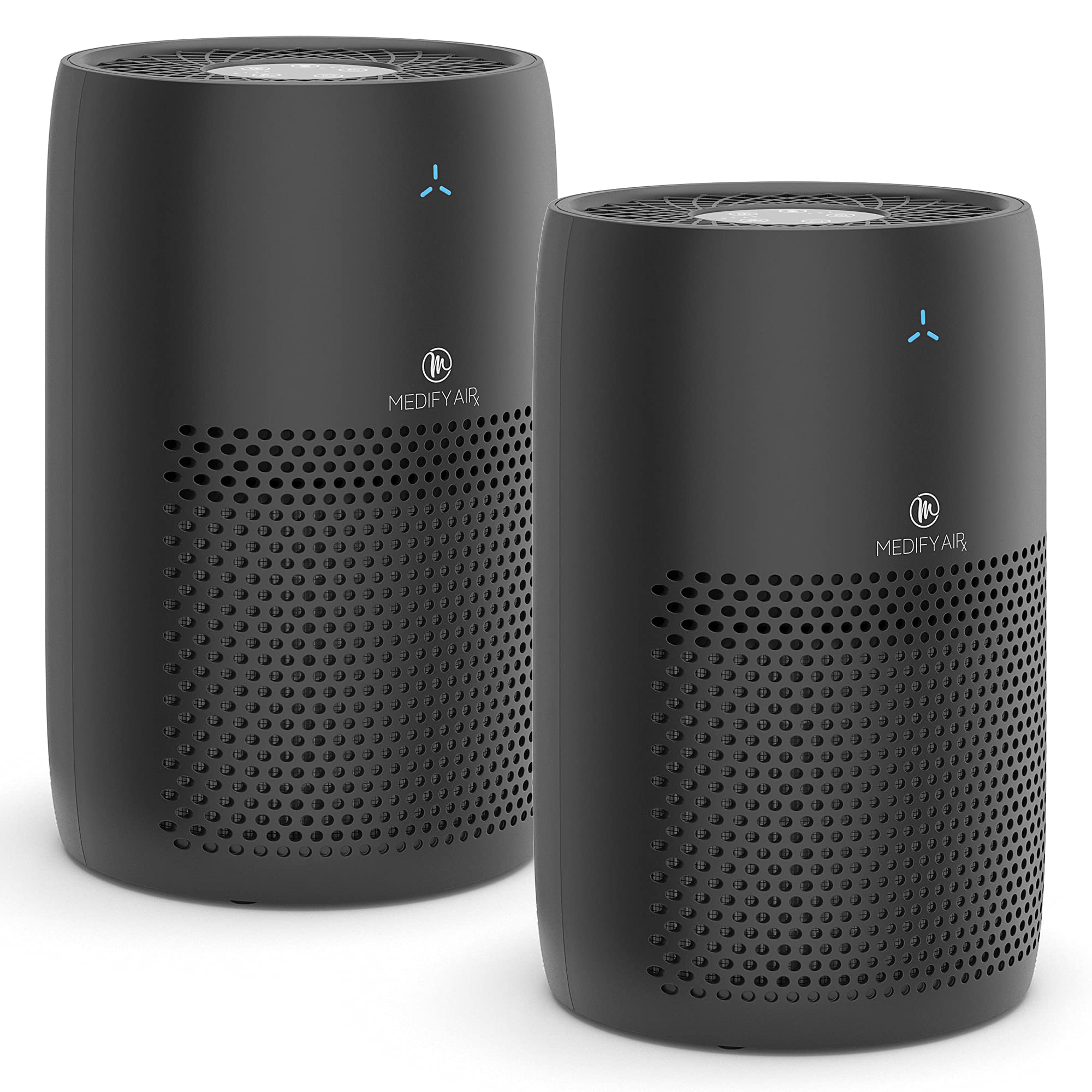 Medify MA-22 True HEPA H13 Air Purifier - 555 sq ft Coverage in 1 Hour | Removes Allergens, Smoke, Dust, Pollen, Pet Dander & Odors | Filters 0.1 Micron Particles | Black (2-Pack) | Ideal for Bedrooms, Living Rooms & Offices