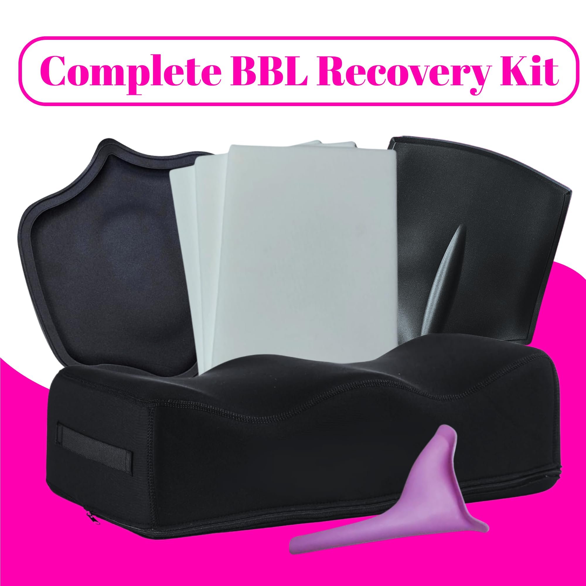 7 Pack BBL Surgery Pillow Set - Post Surgery Butt Cushion with 3 Lipo Foam Boards & Ab Board for Liposuction Recovery | Comfortable BBL Pillows for Car, Office & Bed Use After Cosmetic Procedures