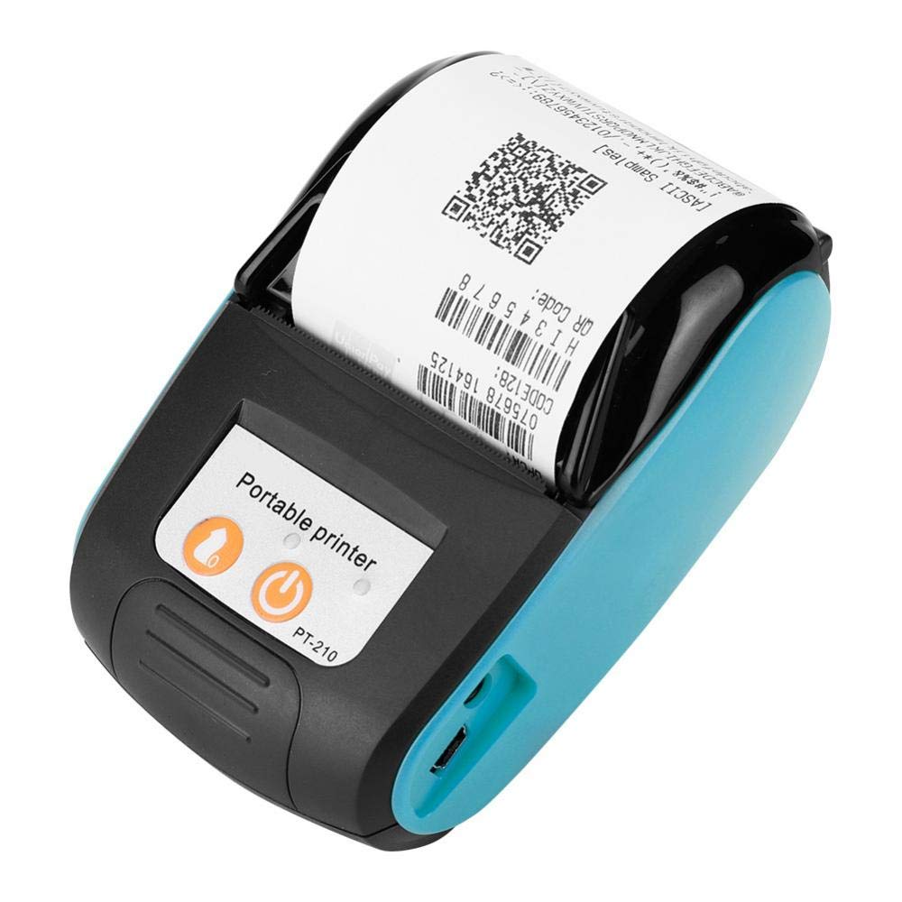 Portable 58mm Thermal Receipt Printer - 110-240V Bluetooth POS Printer for Android iOS Windows - Compact Lightweight Bill Printer for Retail Stores, Restaurants & Mobile Businesses (Blue)