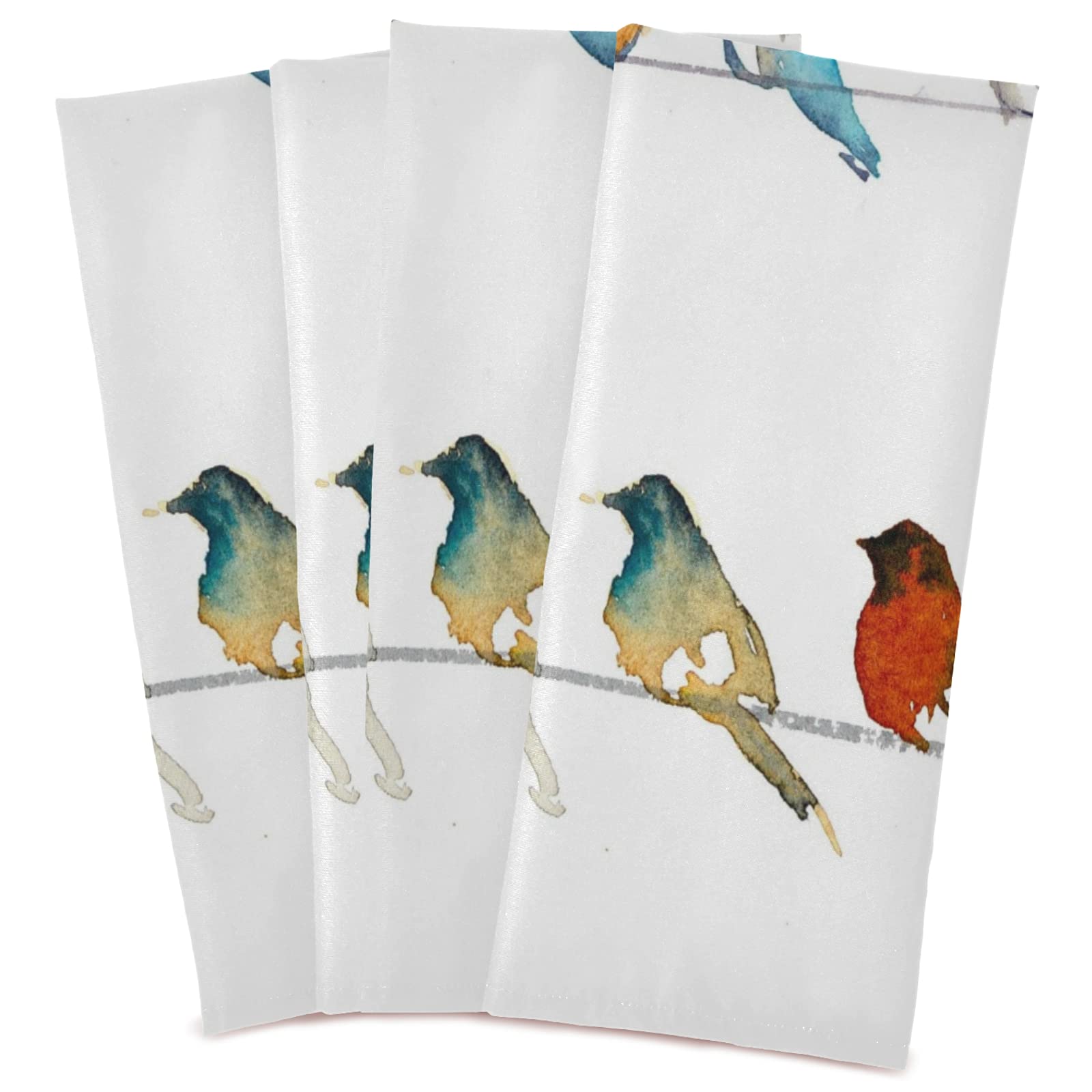 Premium Naanle Watercolor Bird Kitchen Towels - 4 Pack Reusable, Absorbent & Fast Drying Dish Cloths (28x18 in) - Perfect for Home Kitchen, Tea Towels, Bar Towels & Cleaning Tasks