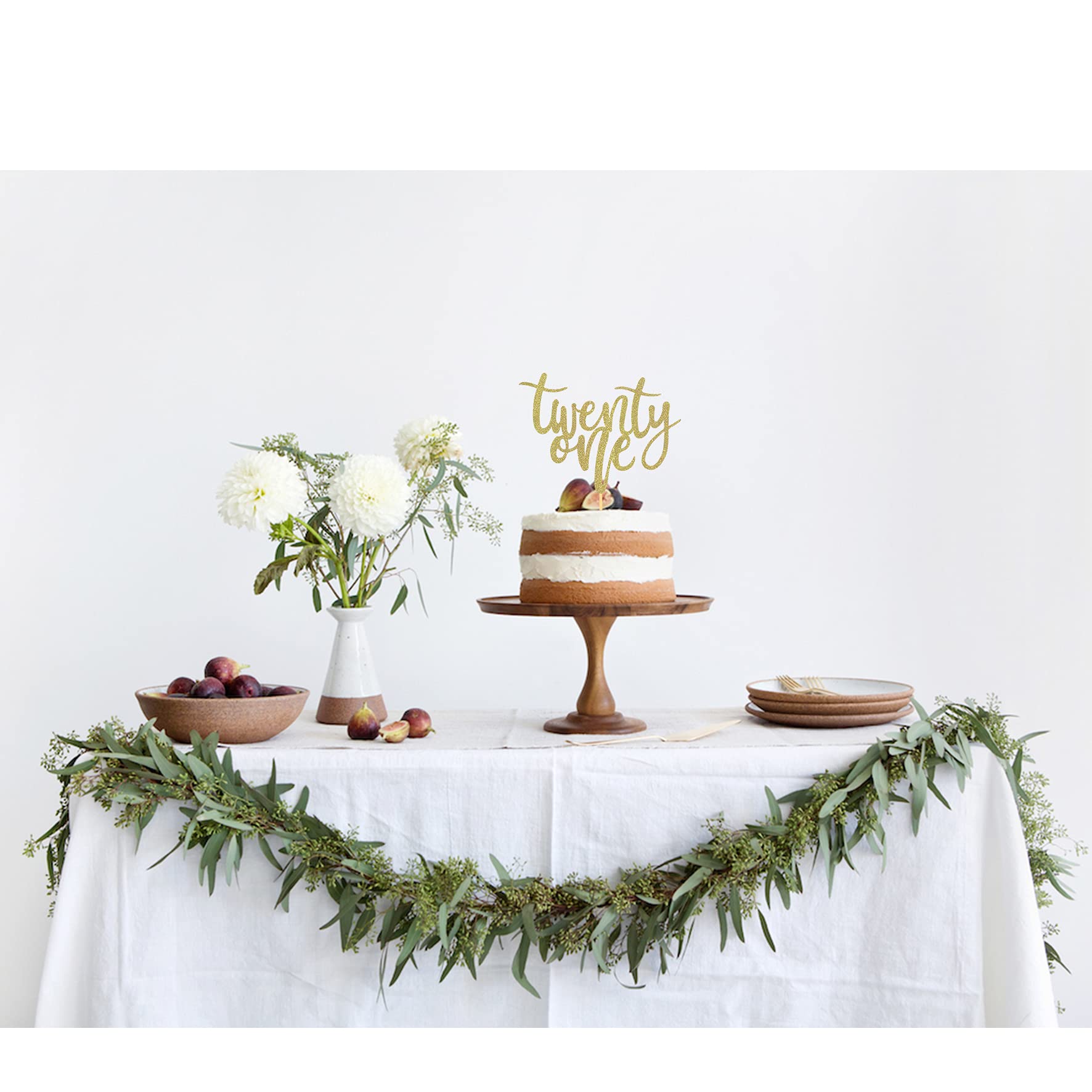 21st Birthday Cake Topper - Gold Glitter 21 Cake Decorations for Happy Birthday & Wedding Anniversary Parties (6.5 Inch) - Perfect for Milestone Celebrations, Sweet 16, Graduation & Special Occasions