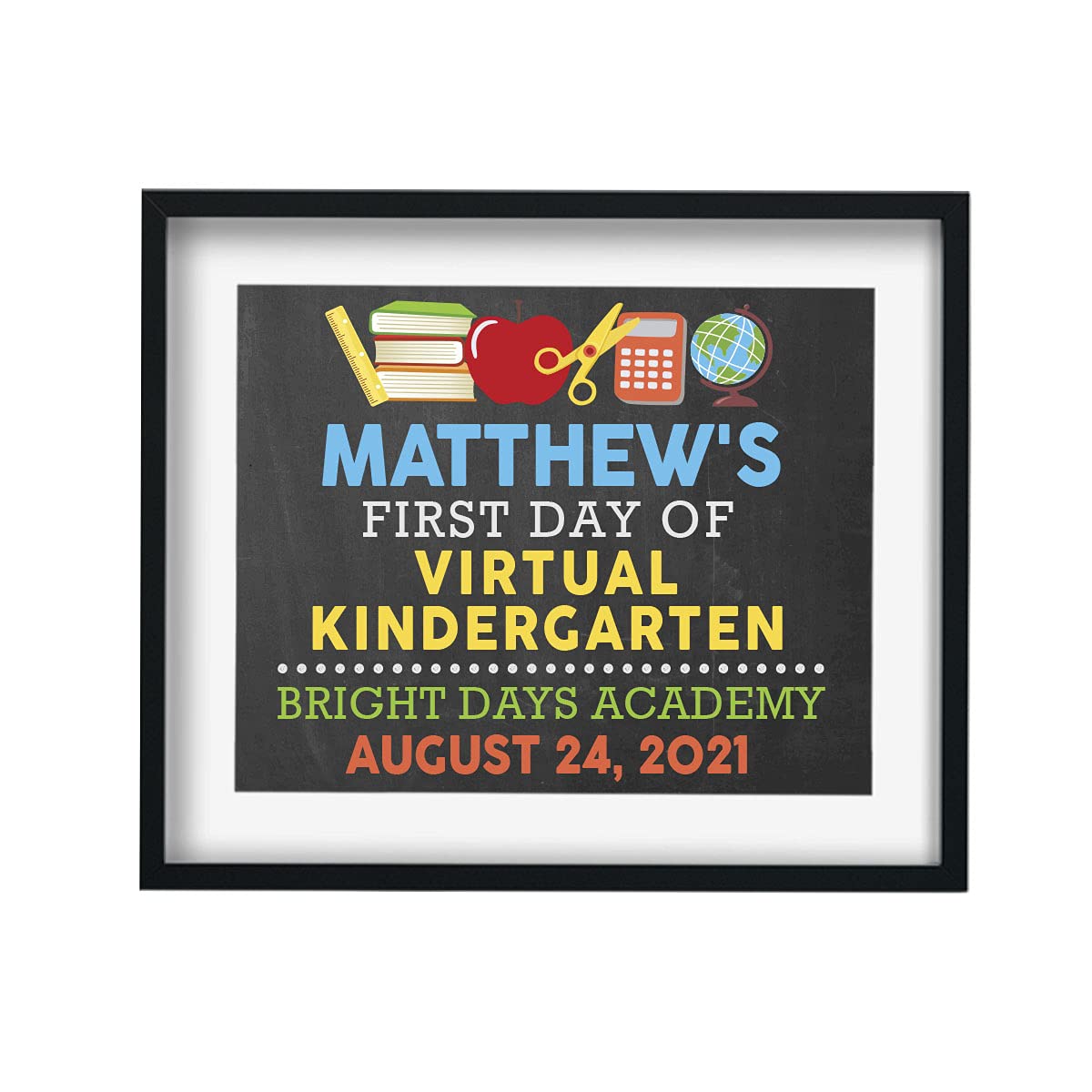 First Day of Virtual School Printable Sign | Customizable Chalkboard Poster for Kindergarten & Kids | Back to School Photo Prop | Perfect for Homeschooling & Distance Learning Memories