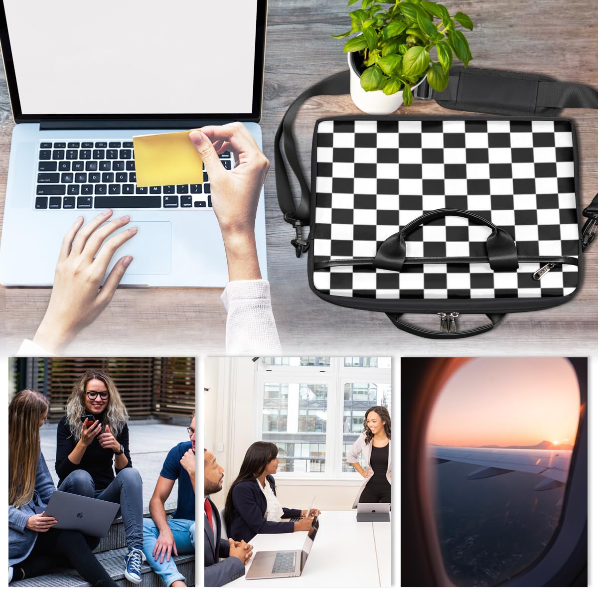 15.6 Inch Laptop Case for Men - Durable Briefcase Sleeve & Messenger Shoulder Bag for Work, School & Travel | Fits 15-15.6 Inch Laptops | Water Resistant Computer Bag for Business Professionals & Students