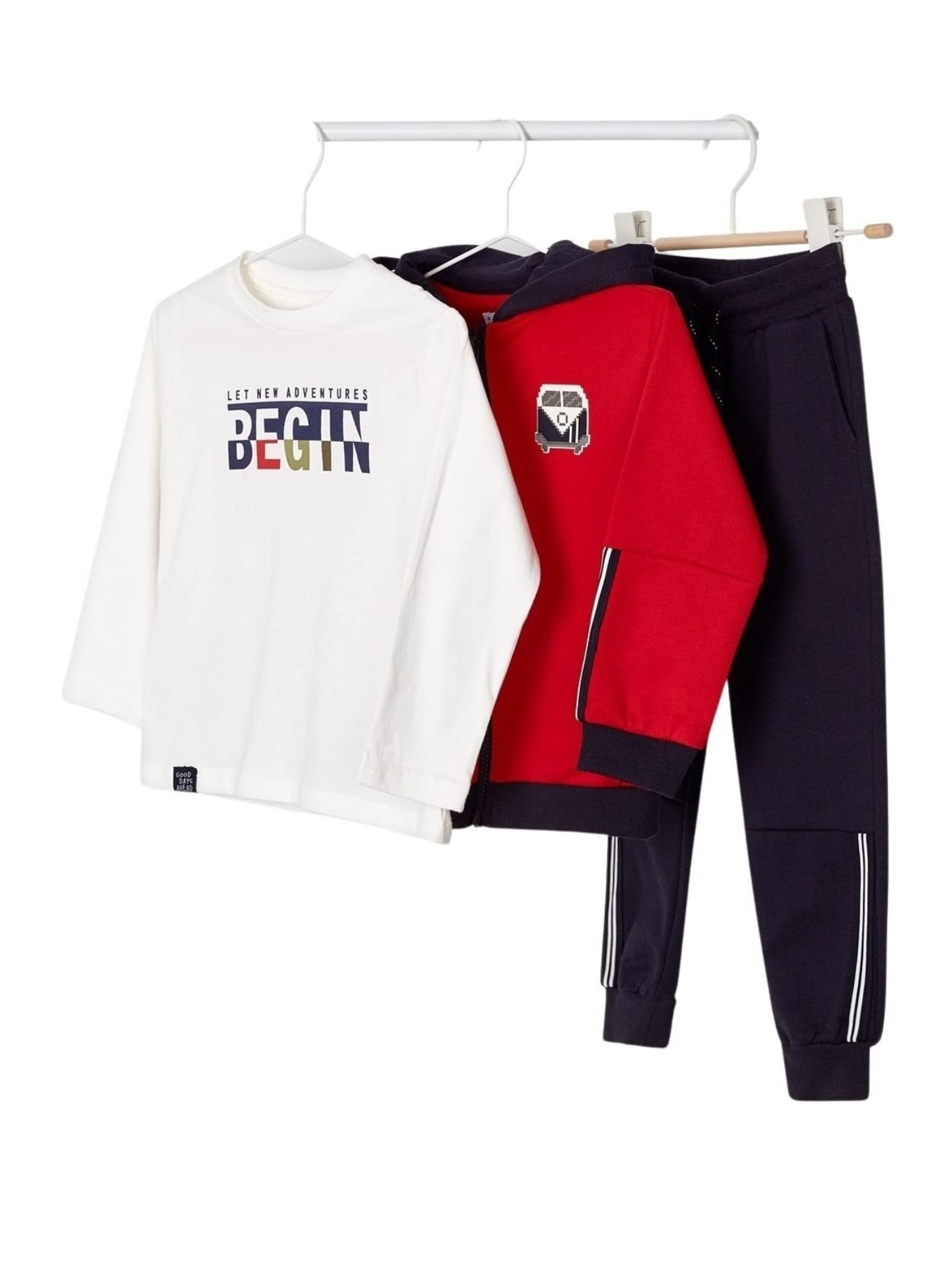 Mayoral Boys' Tracksuit with Shirt Set - 4845 Goji - Comfortable Athletic Outfit for School, Sports & Casual Wear