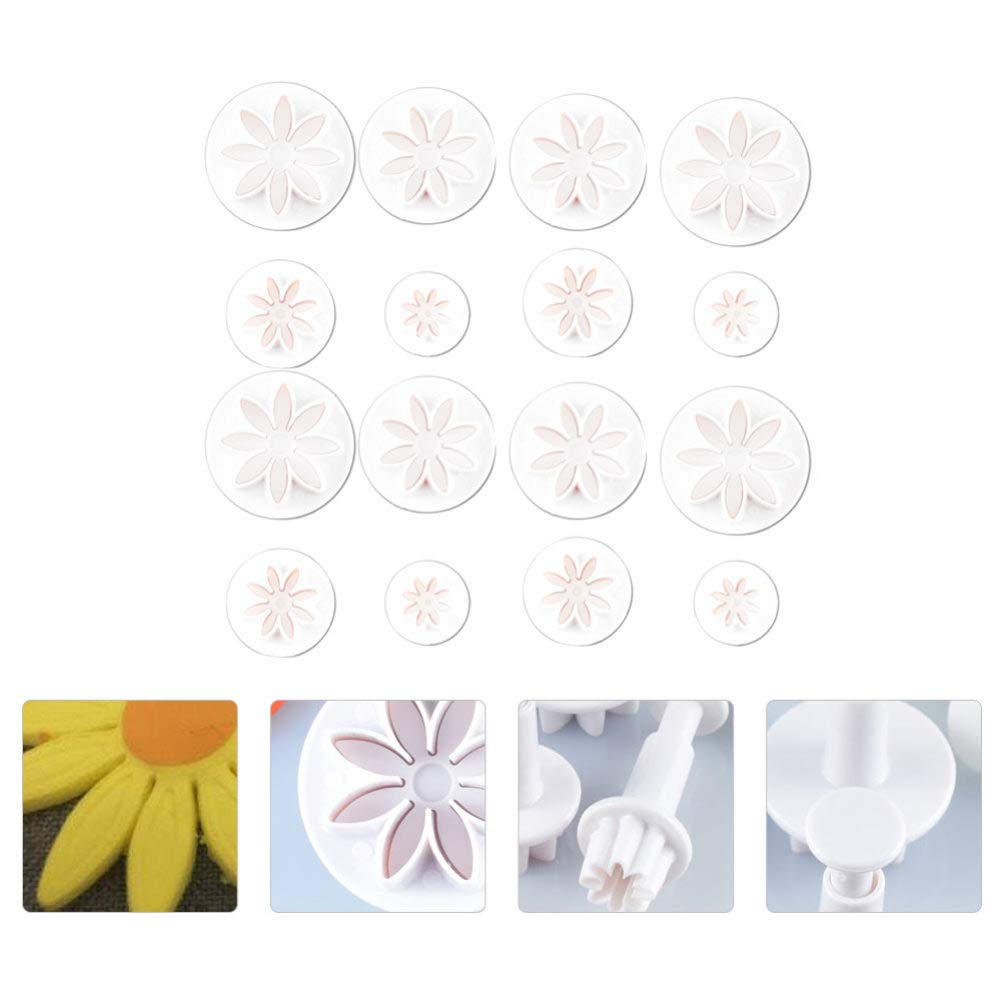 Amosfun 16-Piece Edible Flower Chocolate Molds Set for Cake Decorating, Fondant, Baking - Reusable Silicone Home Baking Tools for DIY Desserts, Cupcakes, and Party Treats