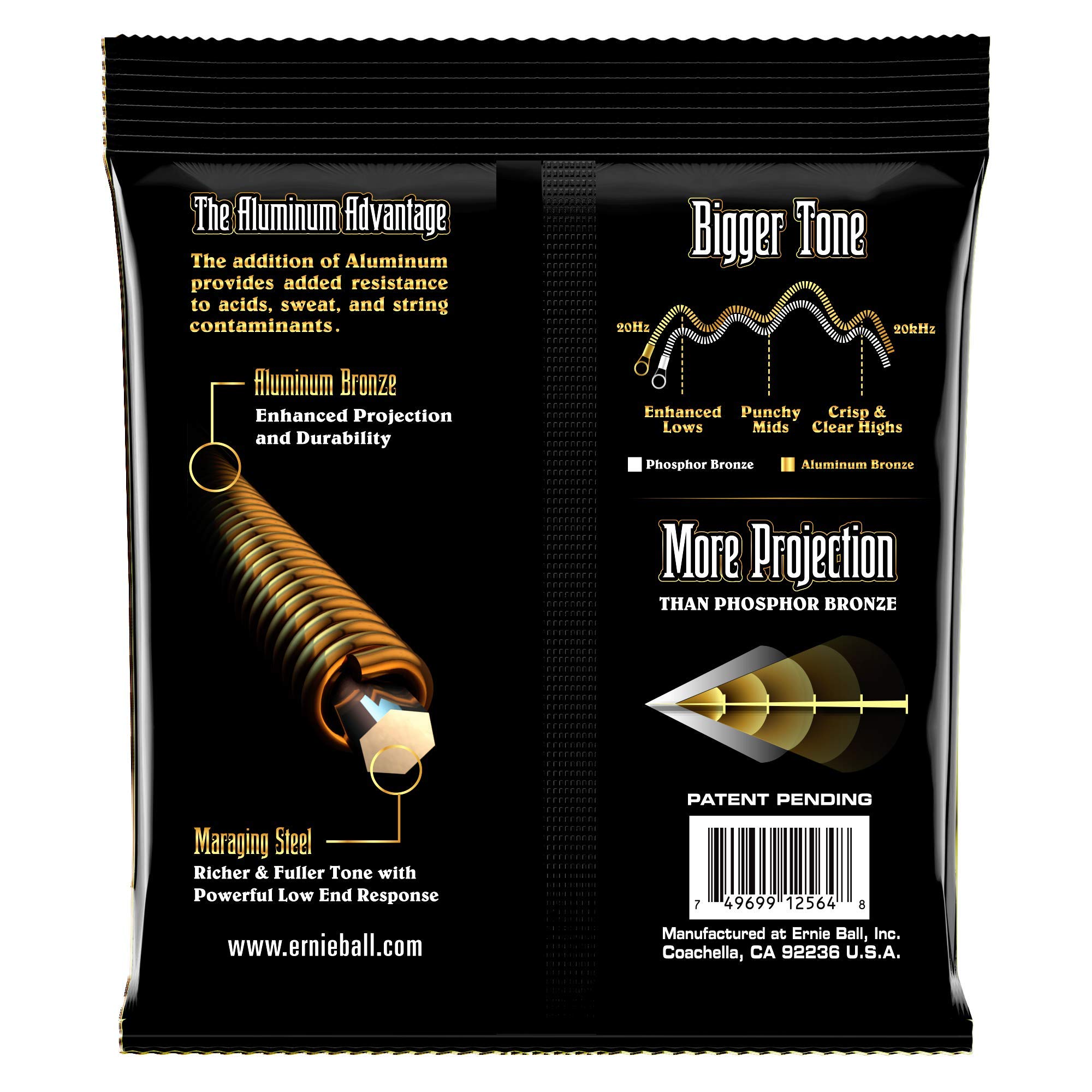 6 Pack Ernie Ball Aluminum Bronze Acoustic Guitar Strings Light Gauge - Perfect for Folk, Country & Fingerstyle Playing