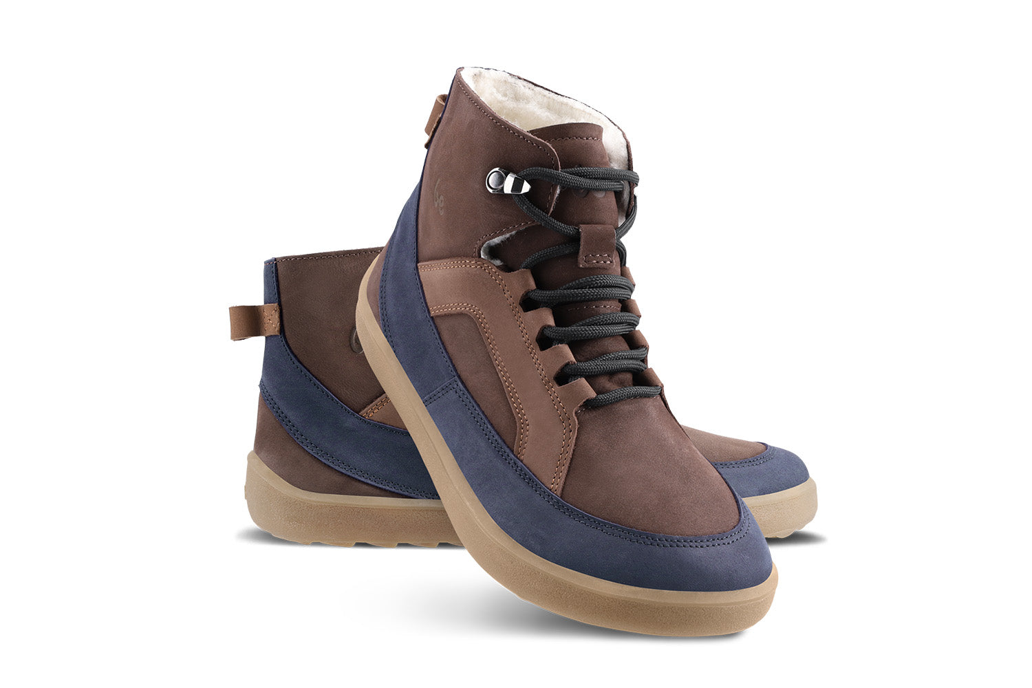 Barefoot Boots for Women & Men - Be Lenka York in Brown & Navy | Comfortable Minimalist Shoes for Walking, Hiking & Everyday Wear
