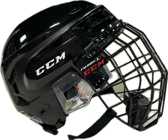 Bauer Tacks 720 Combo Adult Ice Hockey Helmet - Unisex Protective Hockey Gear - Large Size Black - Perfect for Ice Rink Games & Practice Sessions
