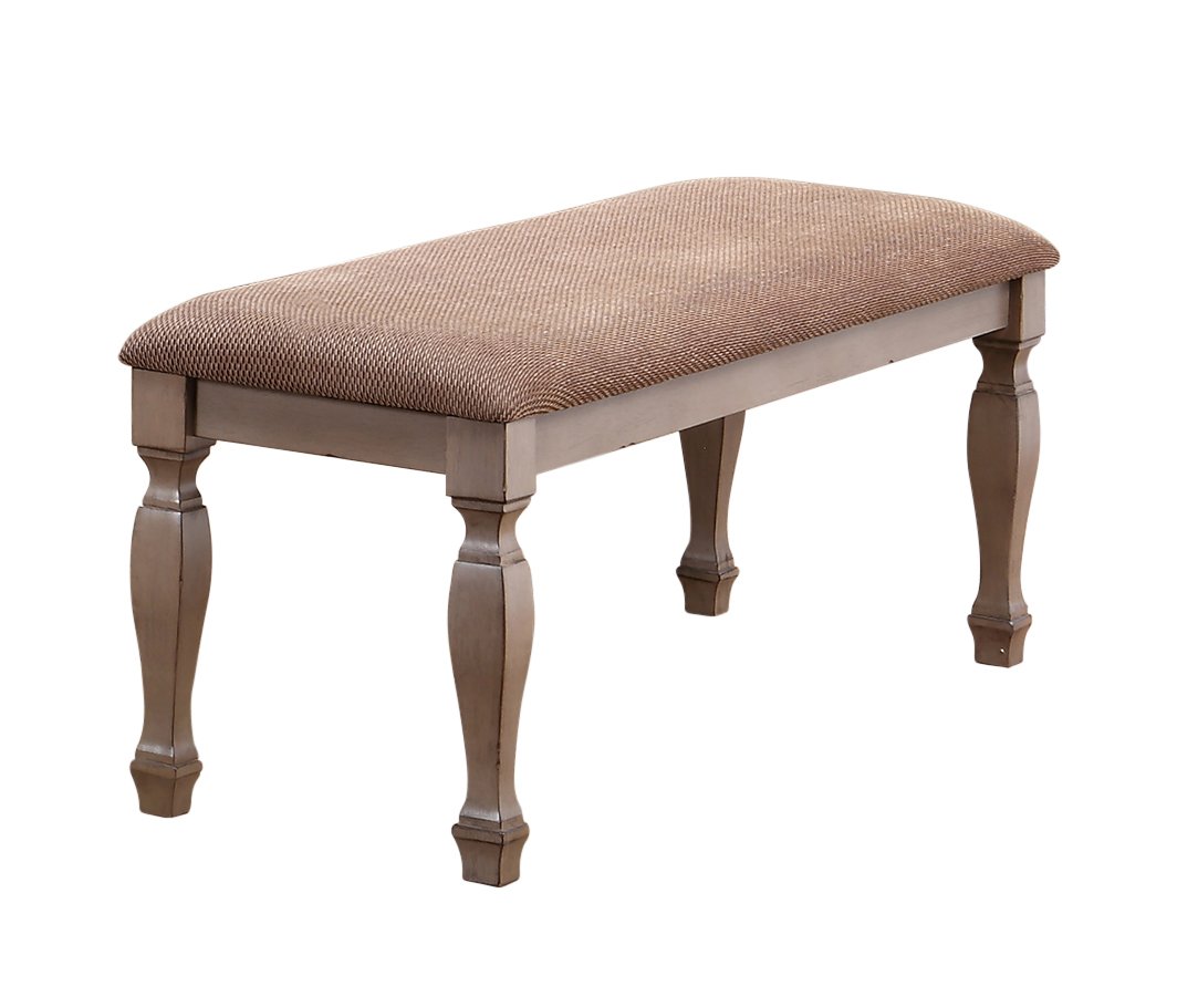 Kings Brand Almon 2-Tone Brown Wood Upholstered Dining Bench for Kitchen, Dinette & Dining Room - Perfect for Breakfast Nooks & Small Spaces