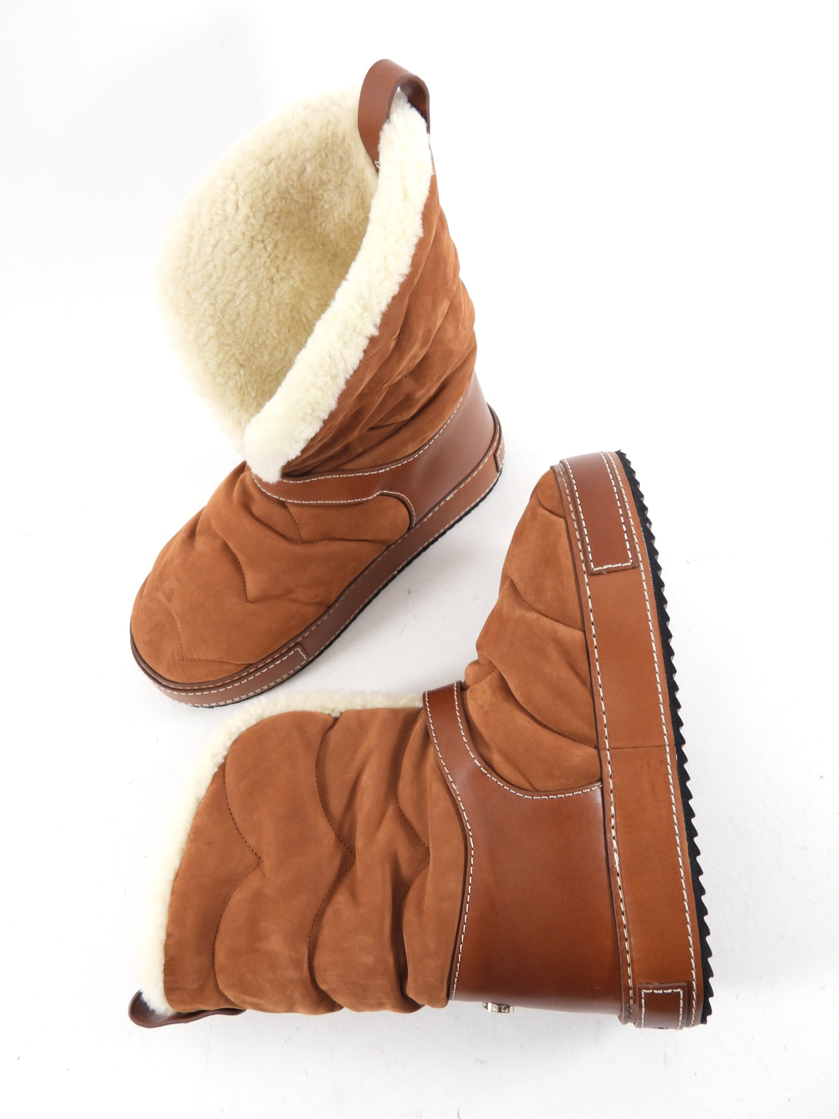 Chloe Tan Suede Shearling Winter Boots for Women - Size 37 / 7 - Cozy & Stylish Cold Weather Footwear for Snow, Travel & Everyday Wear