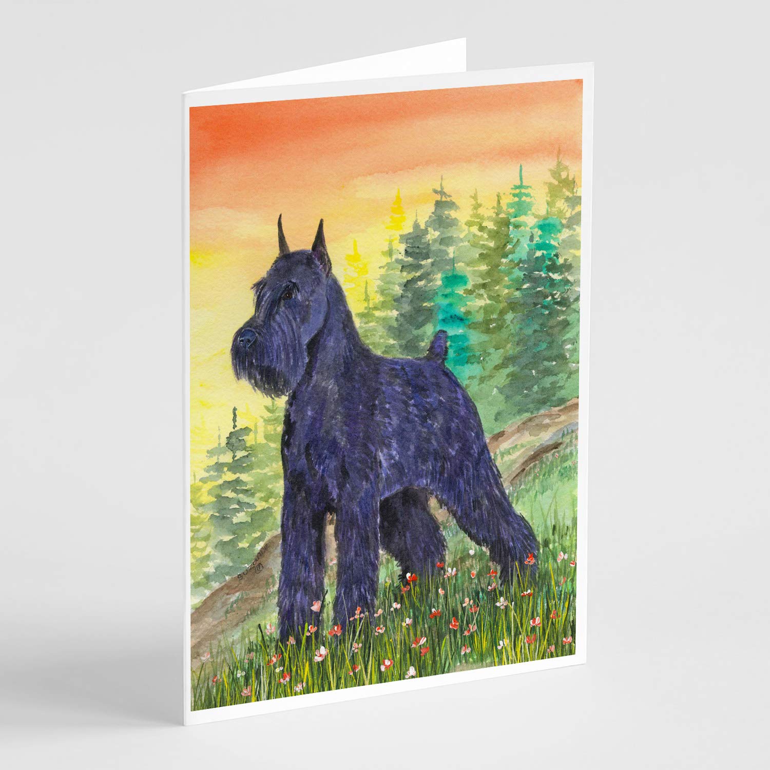Premium Schnauzer Greeting Cards Set - 8 Blank A7 Note Cards (5x7) with Envelopes | Whimsical Dog Lover Stationery for Birthdays, Thank You Notes & Special Occasions
