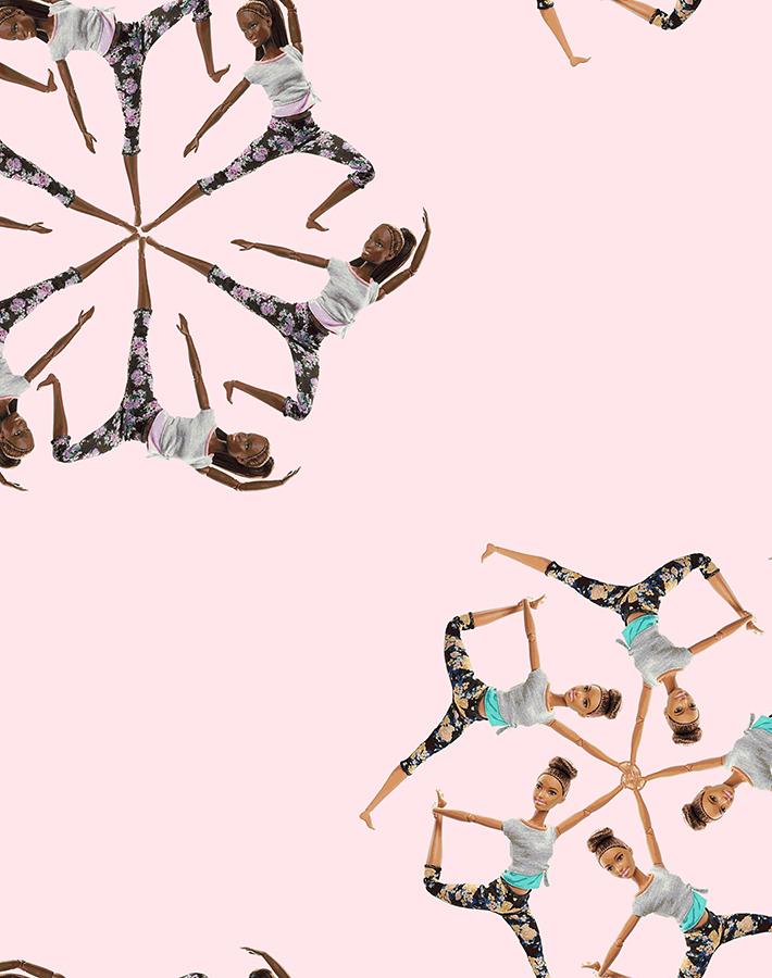 Barbie™ Made to Move™ Stars Wallpaper - Pink Peel & Stick Removable Wall Decor for Kids Room, Nursery, or Playroom
