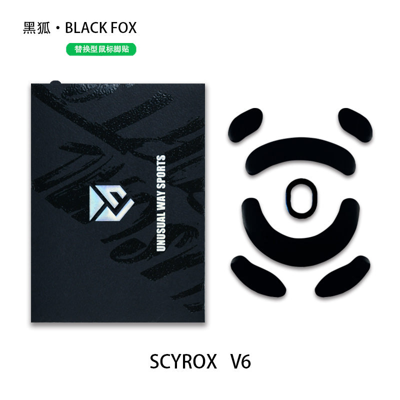 Black Fox Mouse Skates Scyrox V6 - High Performance Gaming Mouse Feet for Smooth Gliding | Perfect for FPS, MOBA & Esports Gaming