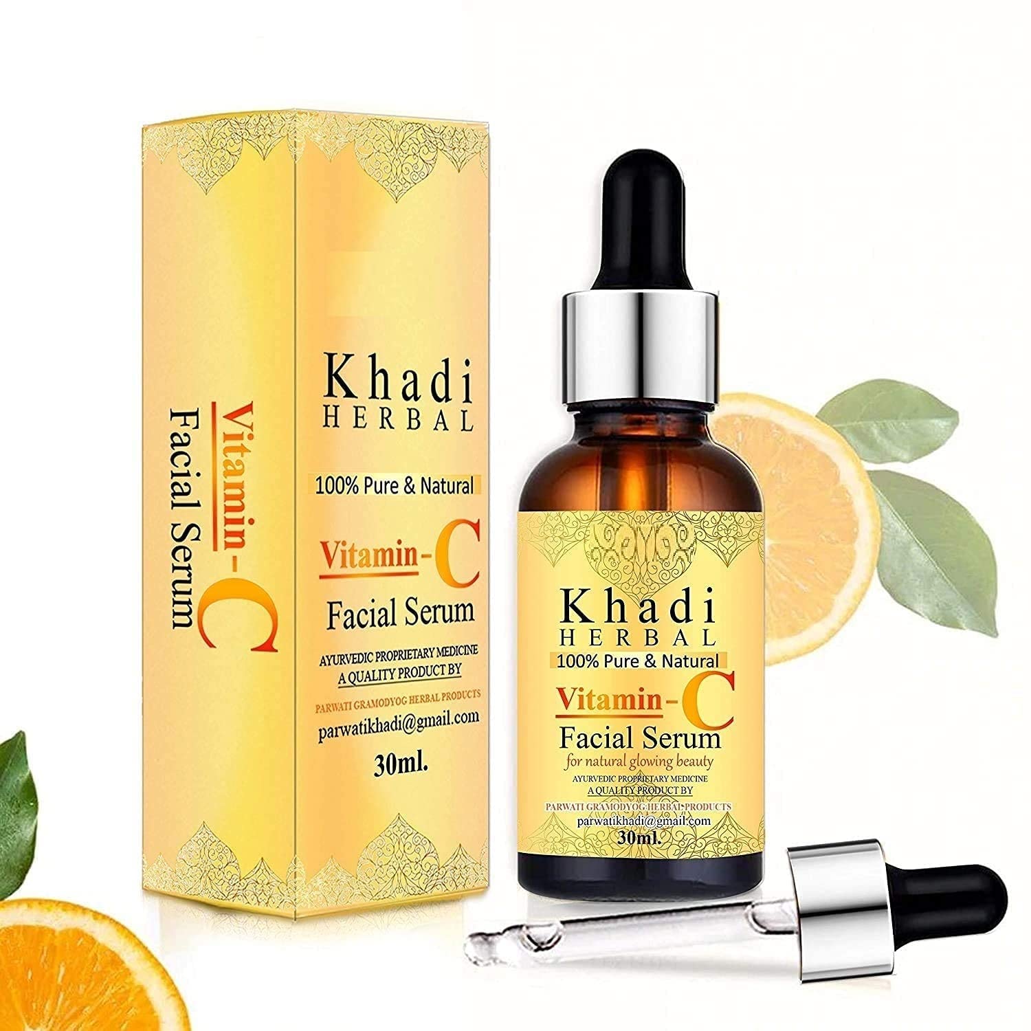 Herbigiri Vitamin C Serum with Hyaluronic Acid for Face - Brightening & Anti-Aging Facial Treatment - 30ml (1 Pack) - Perfect for Daily Skincare Routine & Achieving Radiant Glow