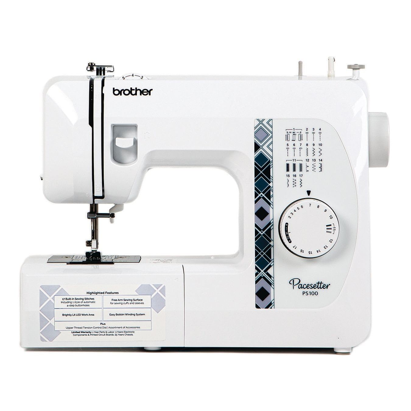 Brother SB170 17-Stitch Mechanical Free Arm Sewing Machine for Home Tailoring, DIY Projects & Clothing Repairs | Compact & Easy-to-Use Sewing Machine for Beginners & Professionals