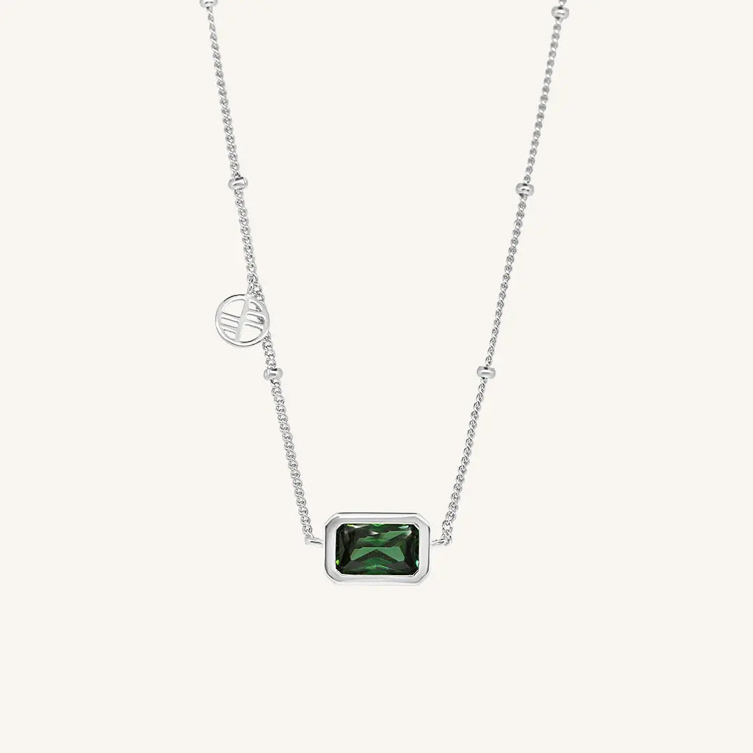 Tarkine Emerald Green Necklace for Women - Elegant 925 Sterling Silver Pendant with Genuine Green Gemstone | Perfect for Weddings, Parties & Everyday Wear