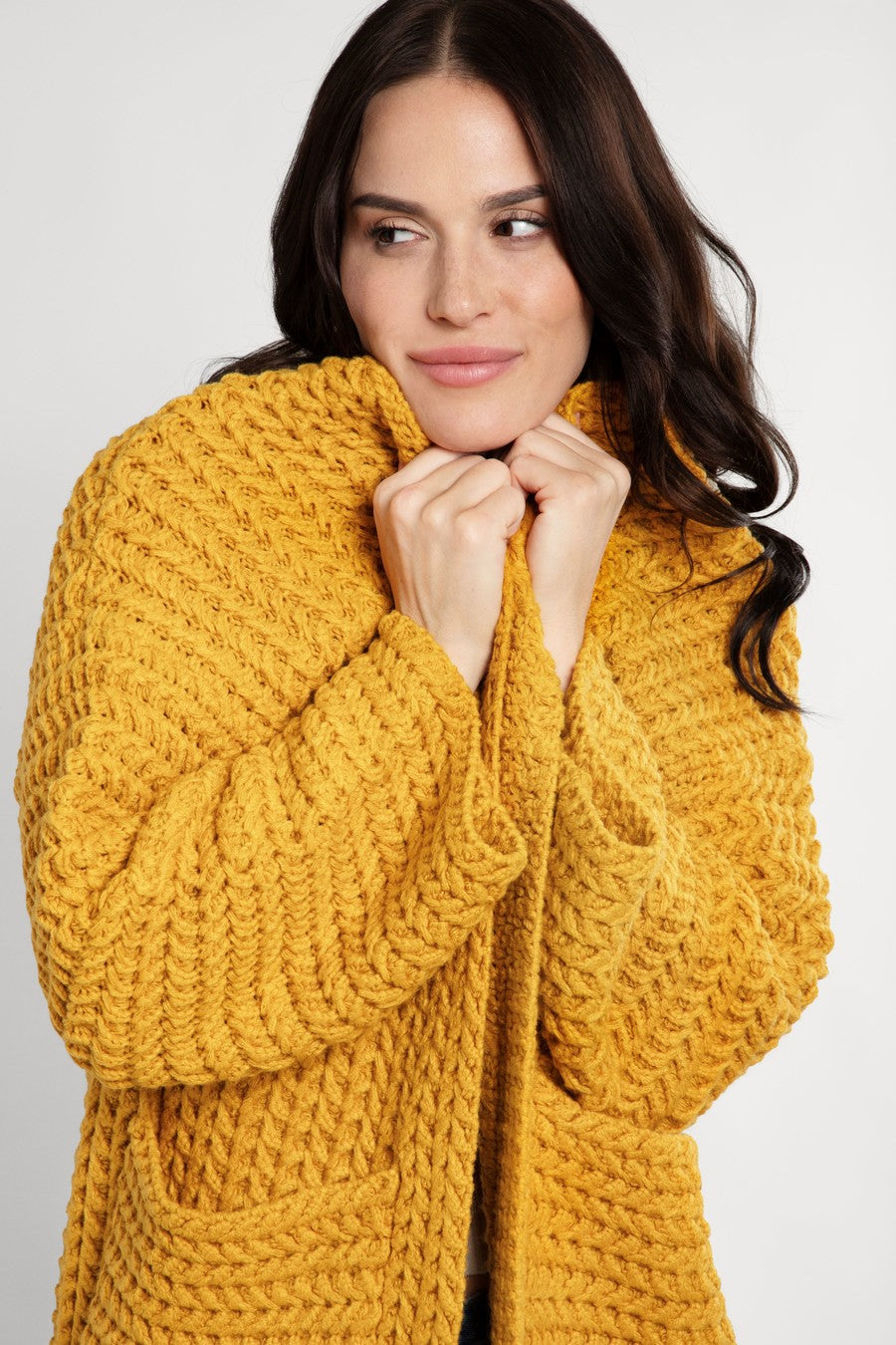Women's Long Sleeve Kimono Cable Knit Cardigan Sweater - Cozy Fall Winter Wrap for Casual Outfits & Layering