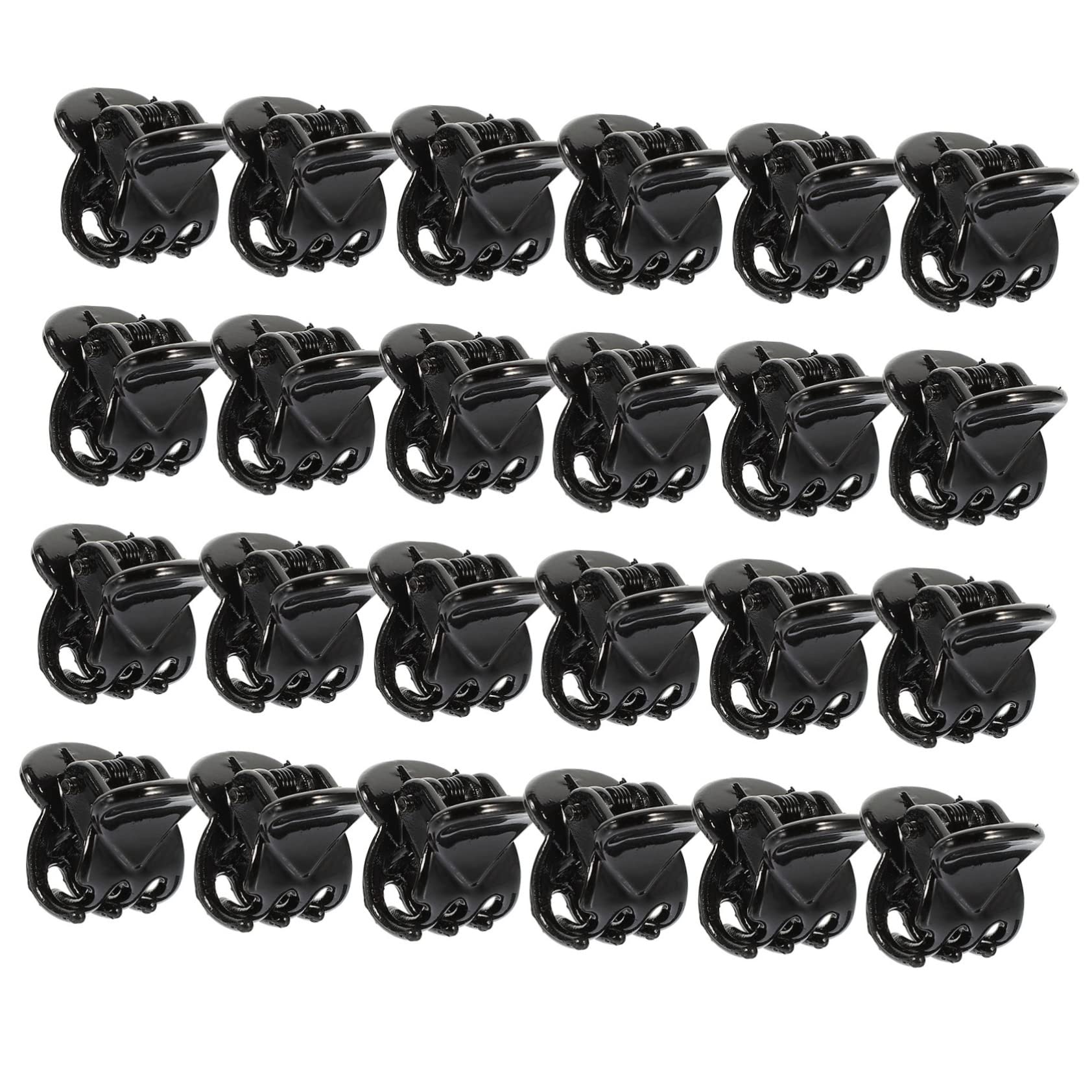 24pcs Mini Hair Claw Clips for Women & Girls - No-Slip Grip Barrettes, Hairpins, Jaw Clamps - Black Turtle Design Hair Accessories for School, Work, Parties & Everyday Styling