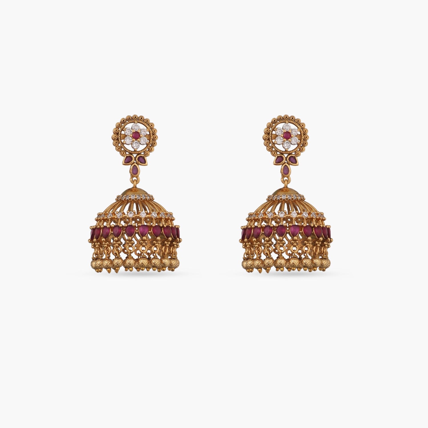 Antique Mahi Jhumka Earrings for Women – Traditional Indian Handmade Jewelry – Perfect for Weddings, Parties & Festive Occasions