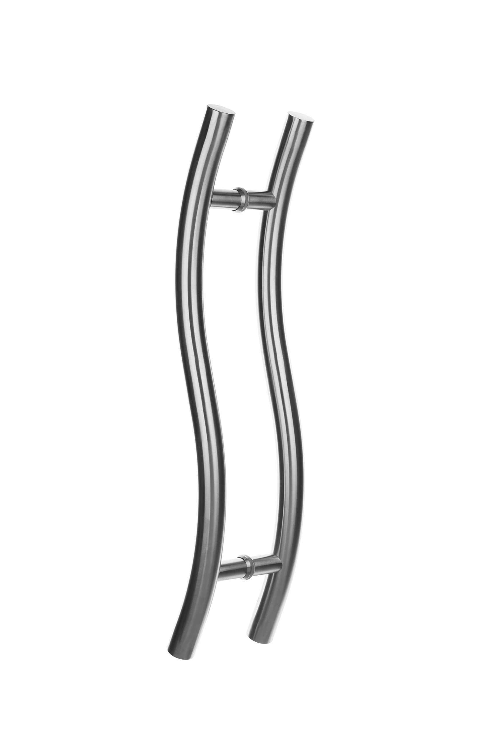 Brushed Stainless Steel Wave Push Pull Door Handles - 36 Inch Modern Contemporary Design for Interior & Exterior Doors - Perfect for Homes, Offices, and Commercial Spaces