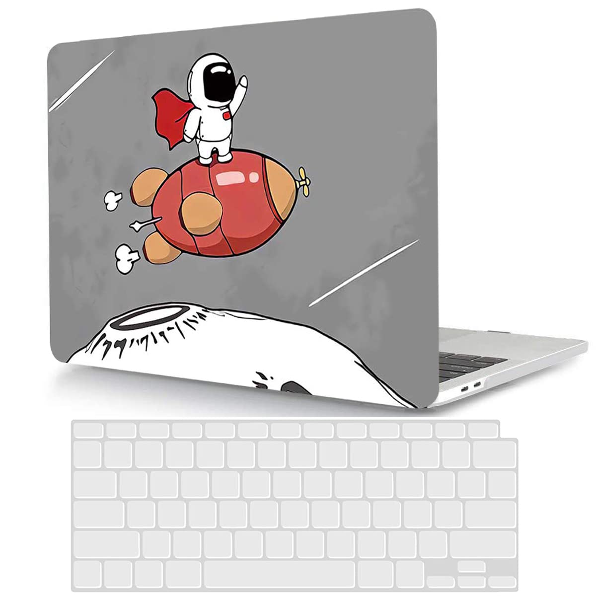 Premium 2-in-1 Hard Shell Case & Keyboard Cover for MacBook Pro 13.3 Inch (Model A1278, 2012-2008) - Astronaut & Rocket Space Design | Perfect for Work, Travel & School Protection