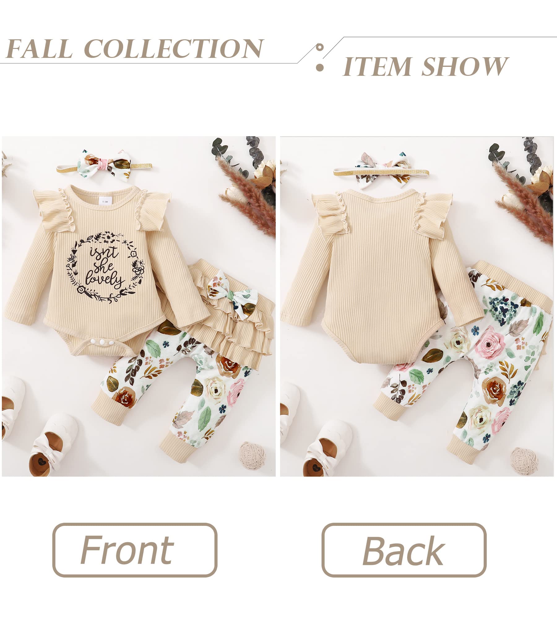 **Adorable Baby Girl Outfits - Long Sleeve Romper & Pants Set for Newborns & Infants | Fall & Winter Baby Clothes | Perfect for Playdates, Holidays & Family Photos**