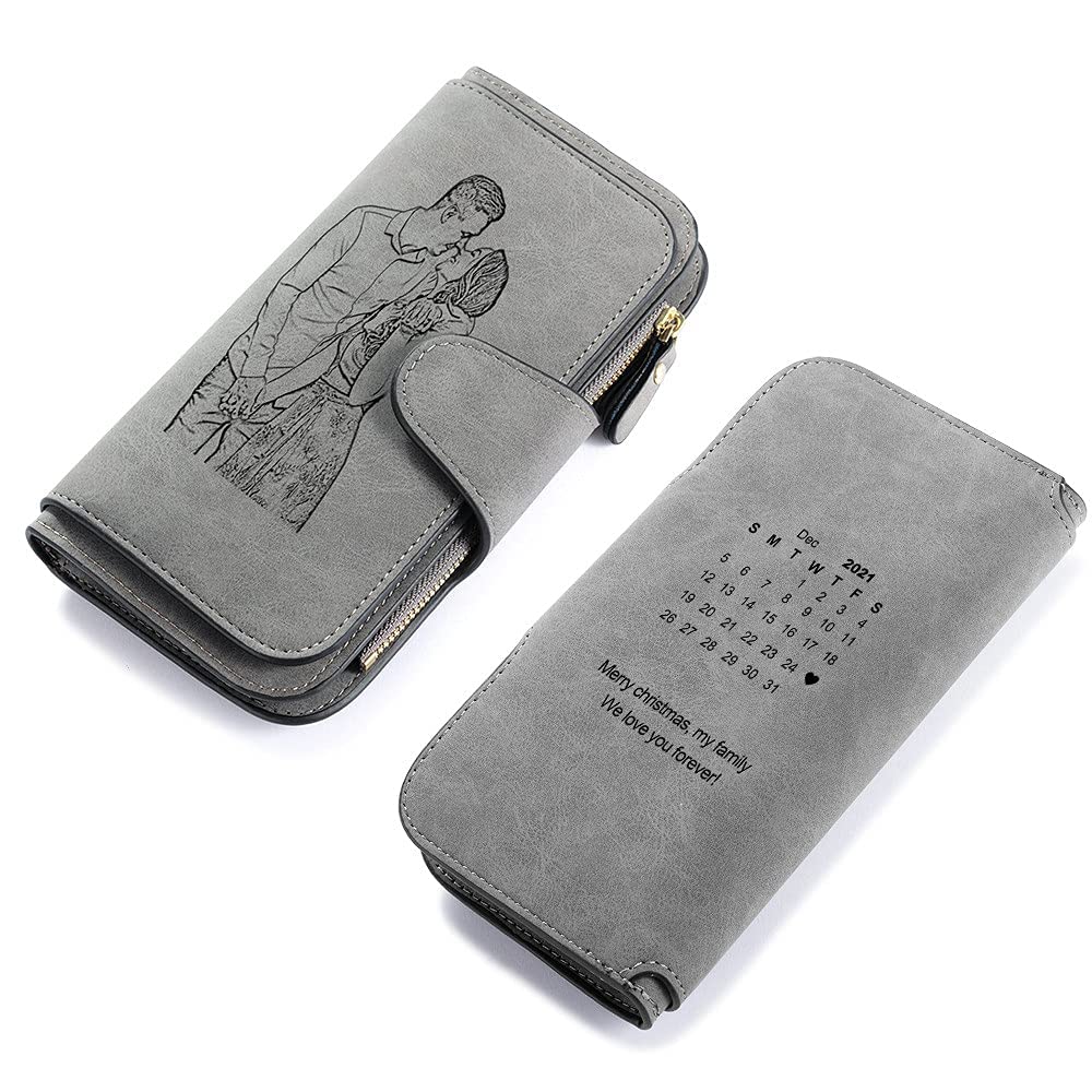 Custom Photo Wallet for Women - Personalized Leather Wallet with Engraving for Mom, Wife, Grandma | Perfect Gift for Mother's Day, Birthday, Anniversary, Valentine's Day & Graduation | Travel-Friendly RFID Blocking Wallet (Style 7) - Ideal for Daily Use, Travel & Special Occasions