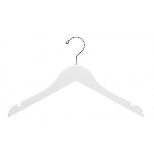 White Wood Dress Hangers (Pack of 20) - Durable Clothes Rack for Closet & Dorm Room Organization - Space-Saving Pants & Coat Hangers for Home & Room Organization - Perfect for Wardrobe, Laundry, and Travel